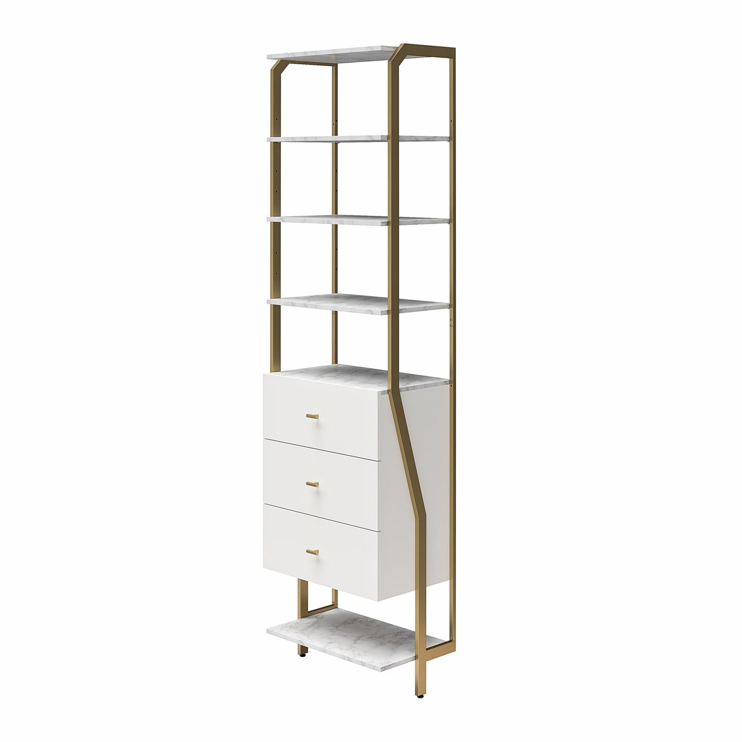 Gwyneth Closet - 3 Drawers - White marble
