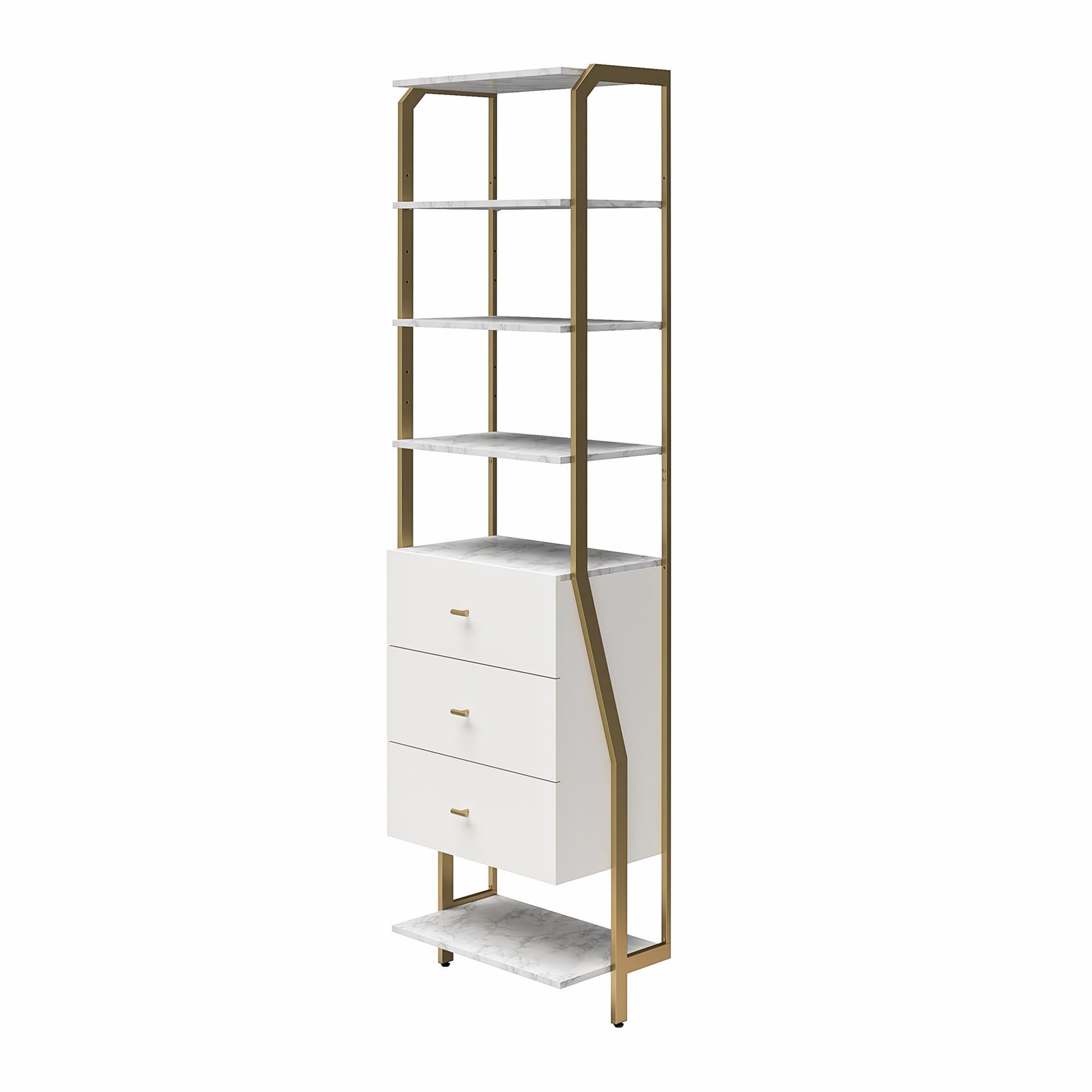 Gwyneth Closet - 3 Drawers - White marble