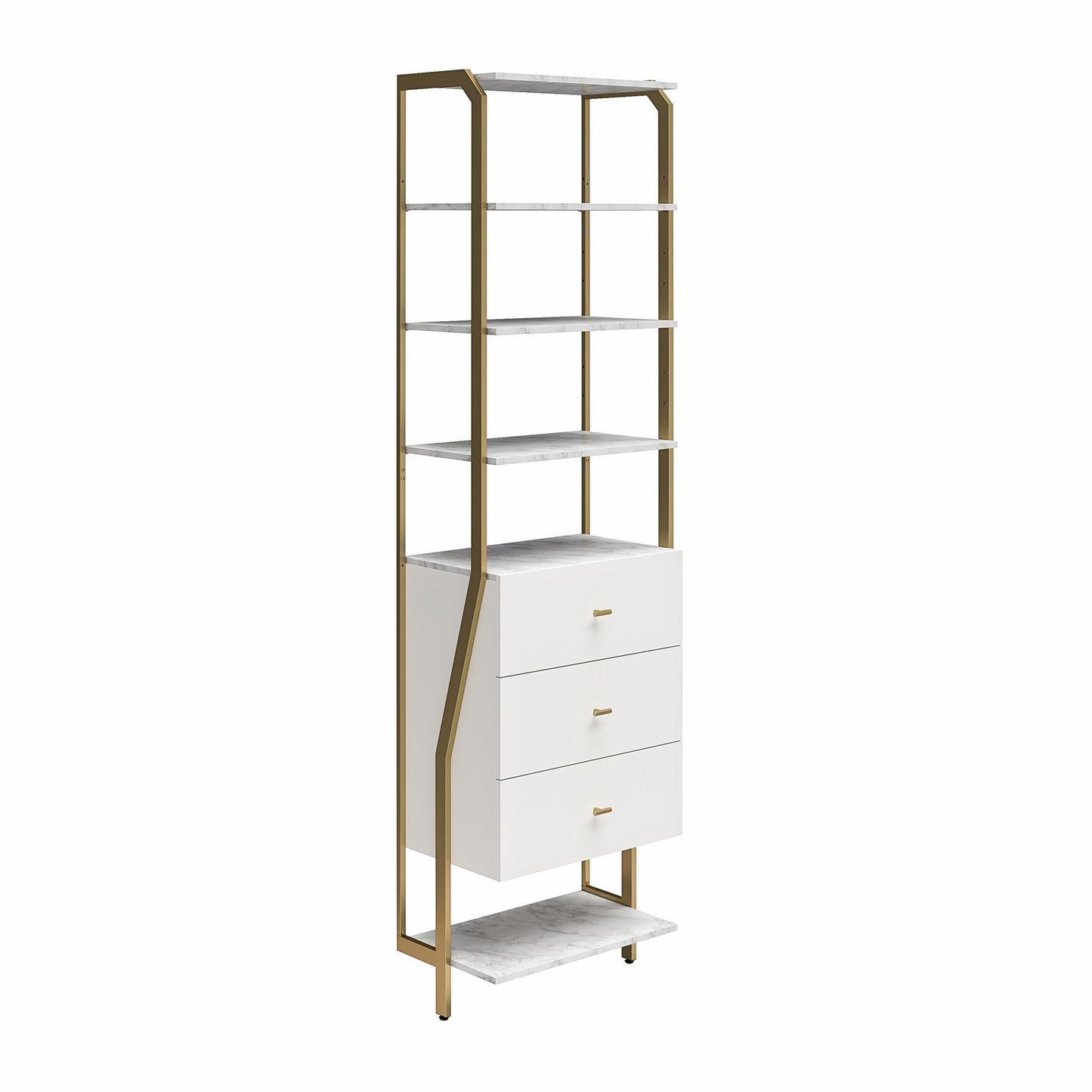 Gwyneth Closet - 3 Drawers - White marble