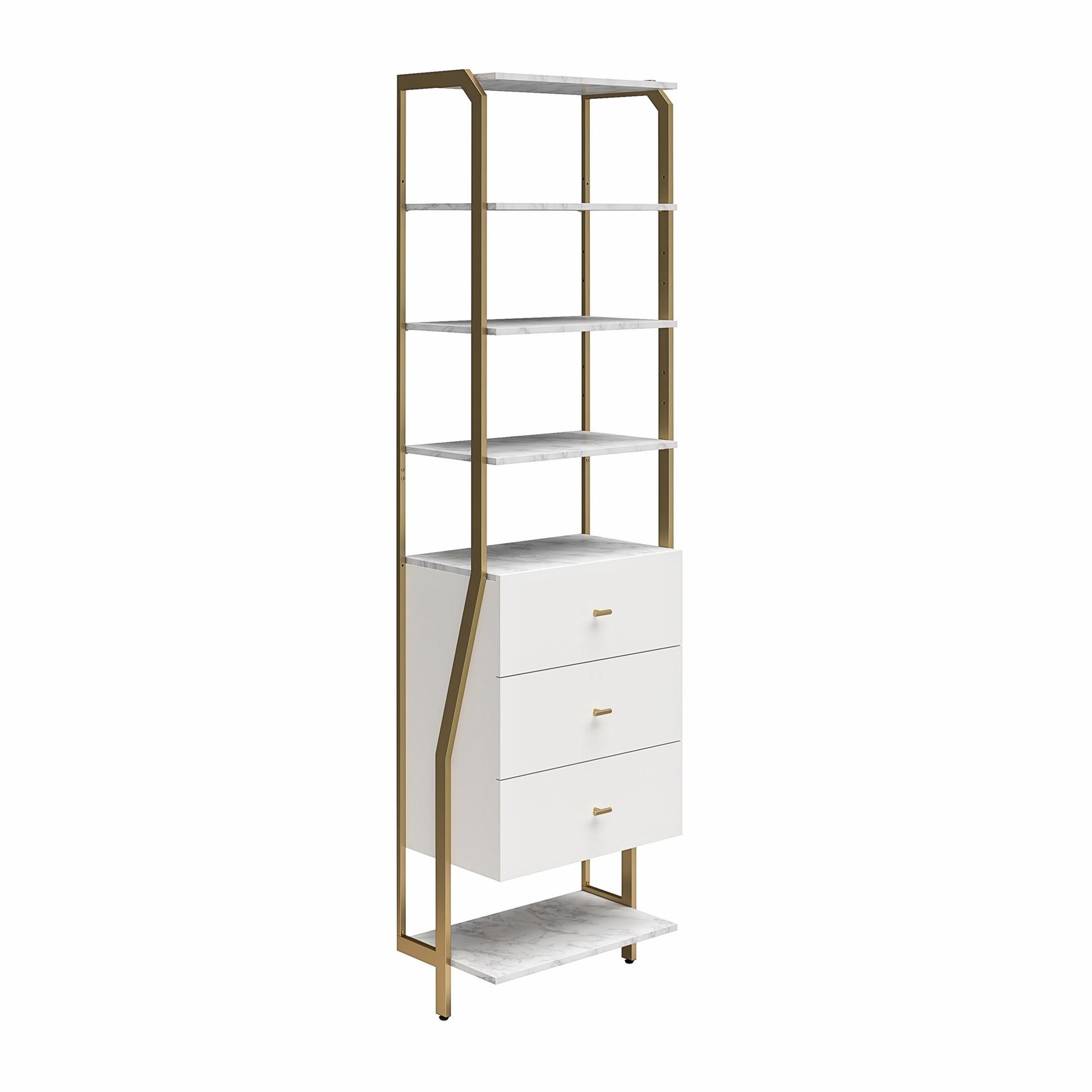 Gwyneth Closet - 3 Drawers - White marble