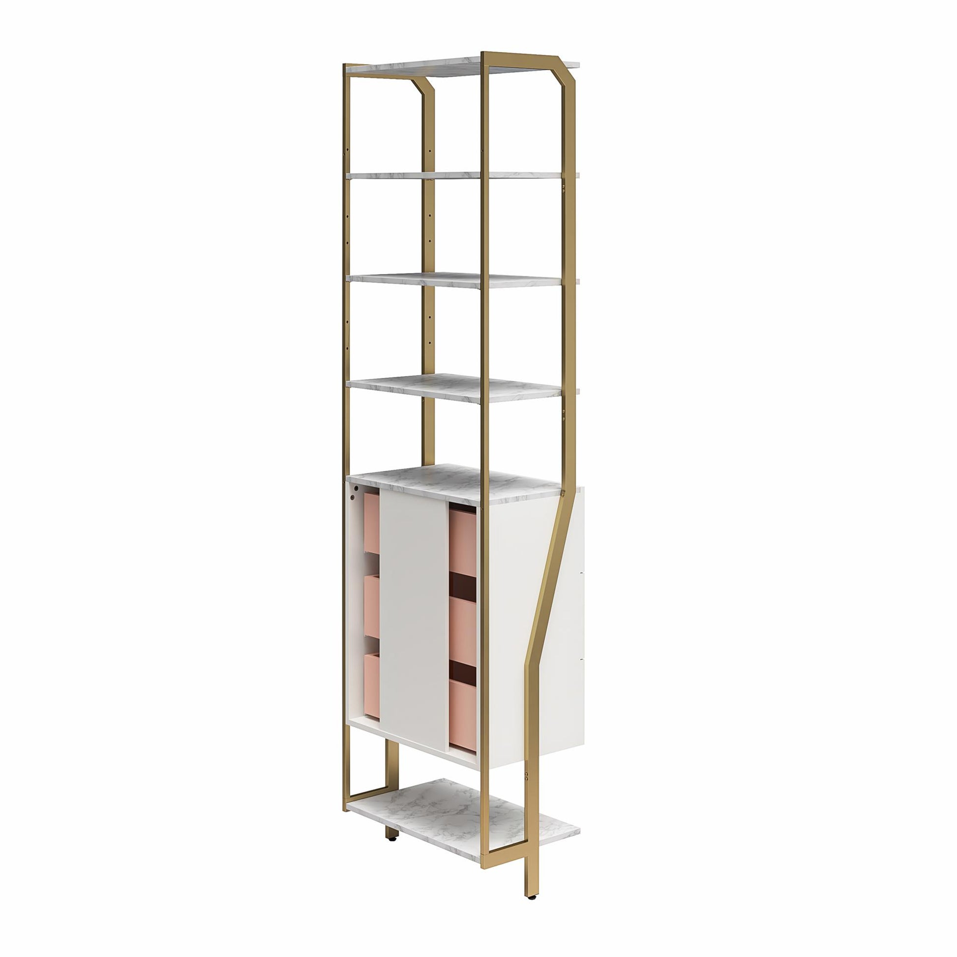 Gwyneth Closet - 3 Drawers - White marble