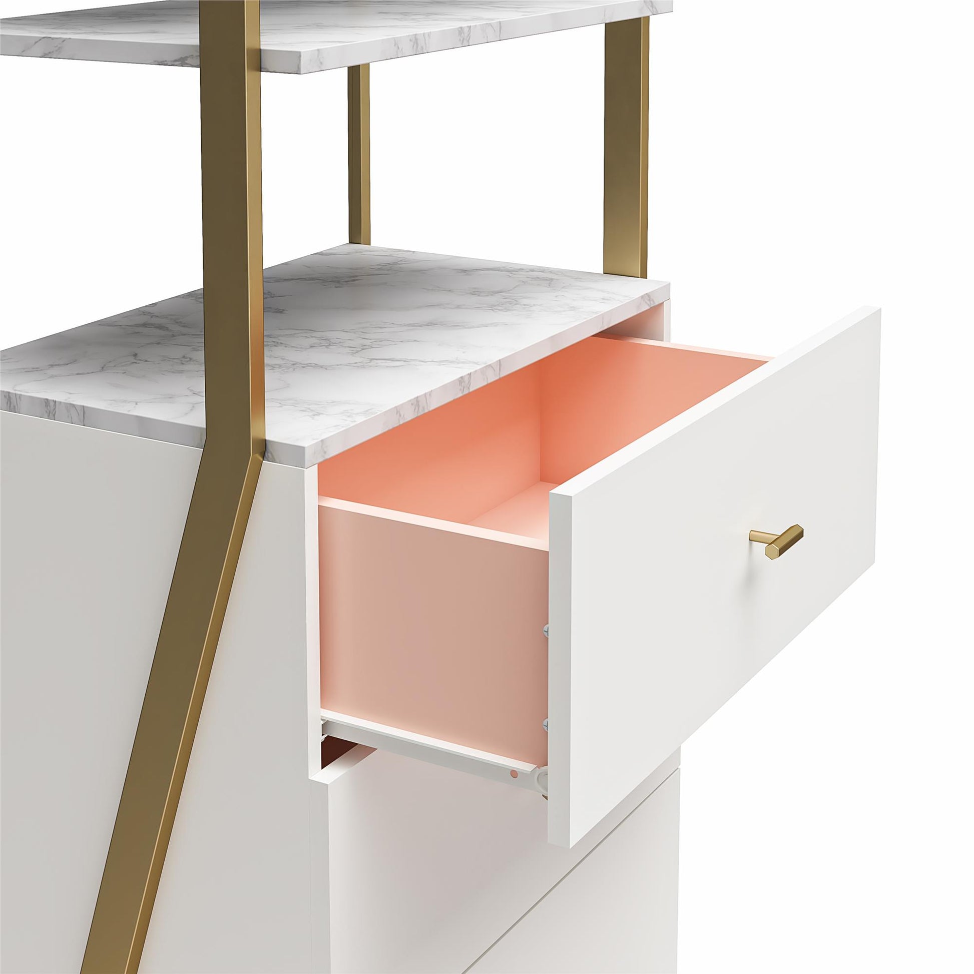 Gwyneth Closet - 3 Drawers - White marble
