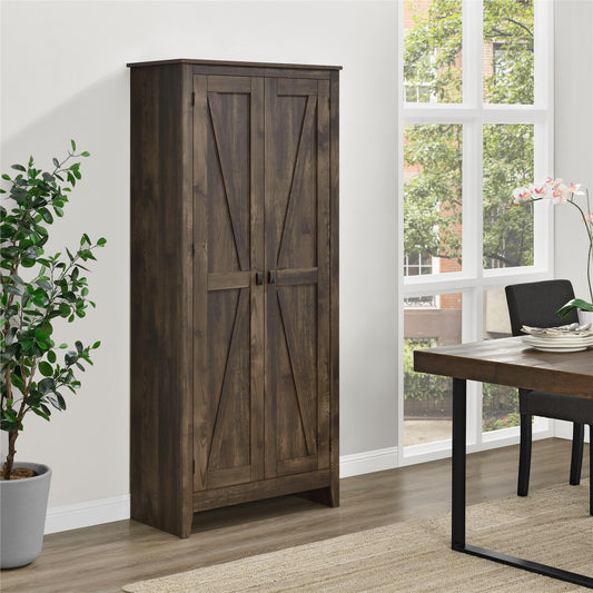 Farmington Rustic Farmhouse 31.5 Inch Wide Storage Cabinet - Rustic