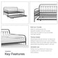 Novogratz Bright Pop Metal Daybed with Trundle, Full/Twin, Black - Black - Full-Over-Twin