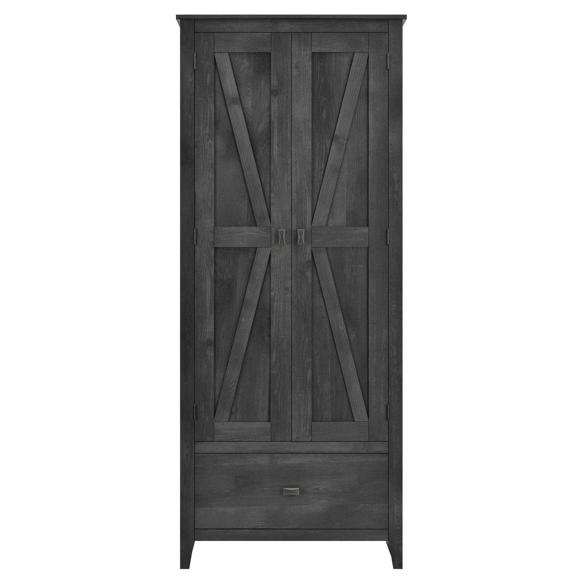 Farmington Rustic Farmhouse 30 Inch Wide Storage Cabinet - Rustic Gray