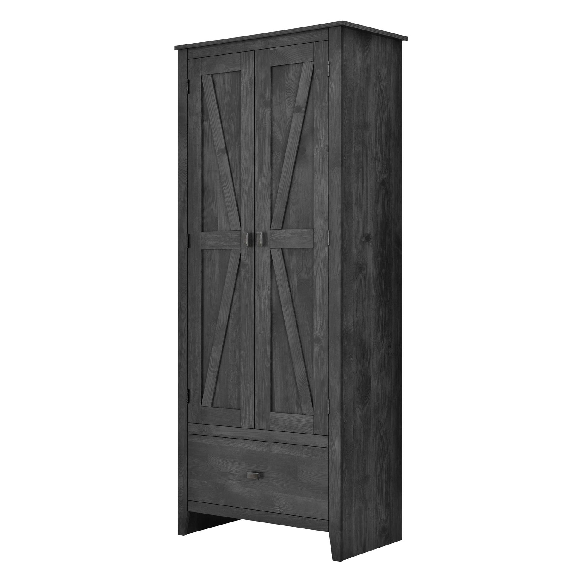 Farmington Rustic Farmhouse 30 Inch Wide Storage Cabinet - Rustic Gray