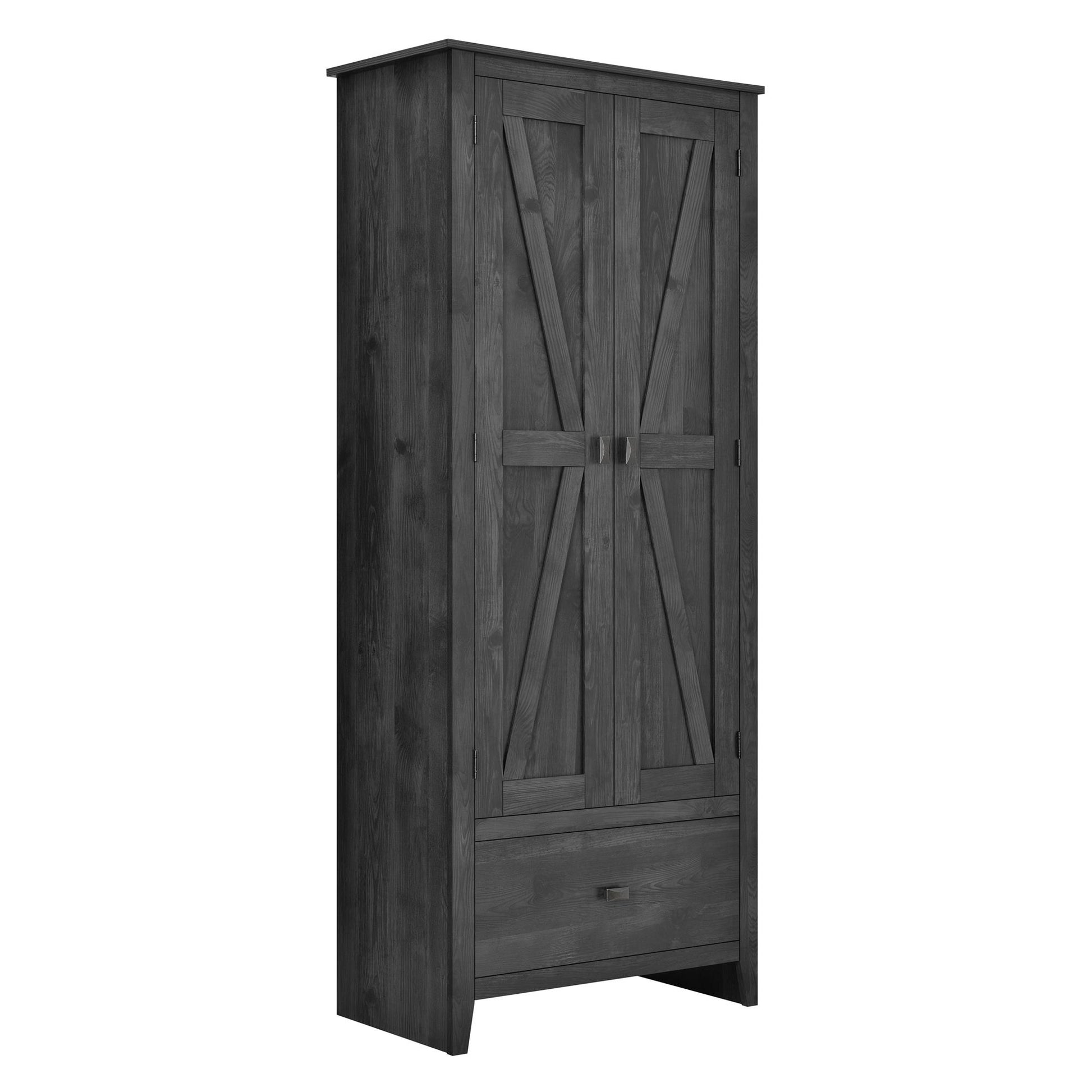 Farmington Rustic Farmhouse 30 Inch Wide Storage Cabinet - Rustic Gray