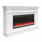 Waverly Wide Mantel with Linear Electric Fireplace & Crystal Ember Bed - White marble