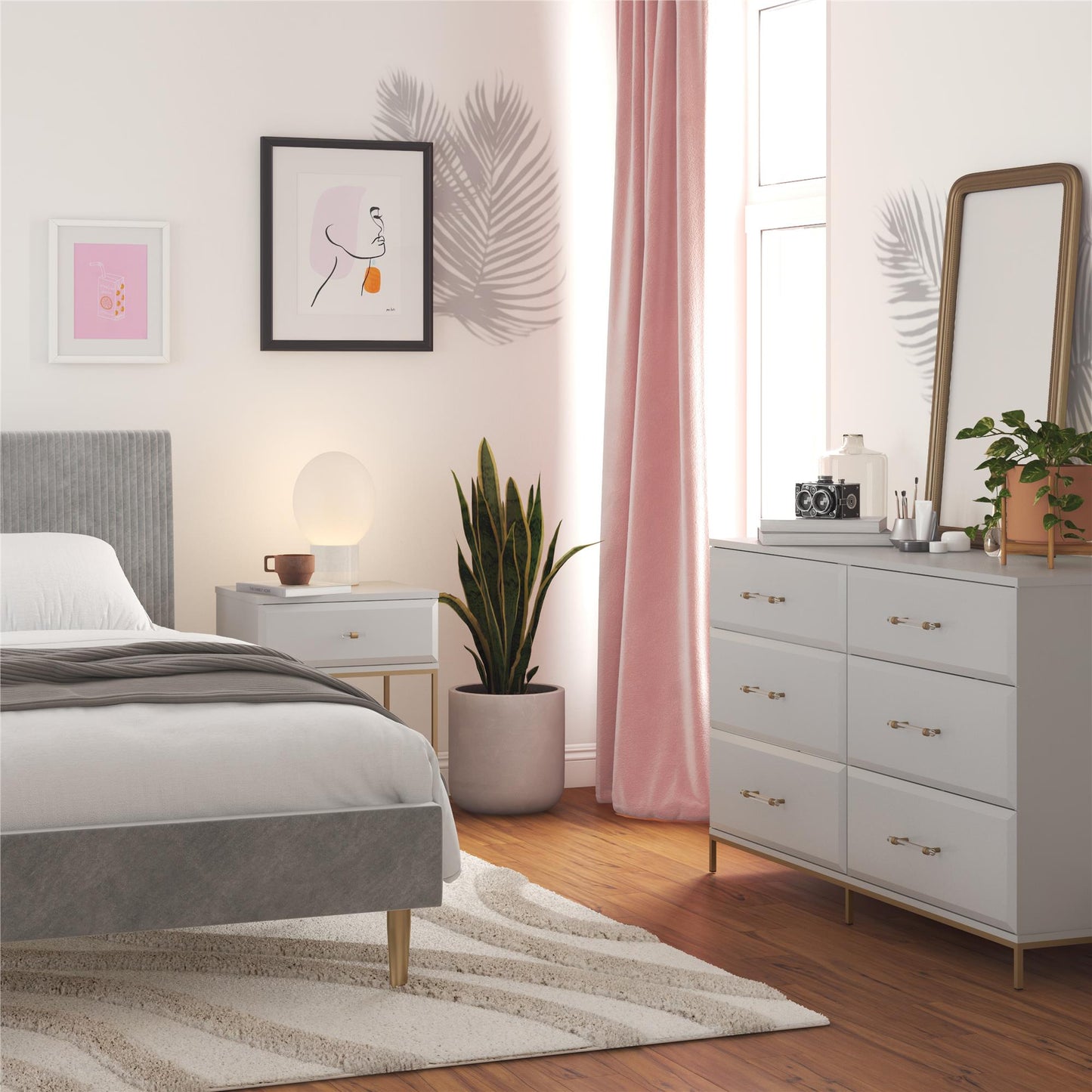Effie Nightstand - Gray