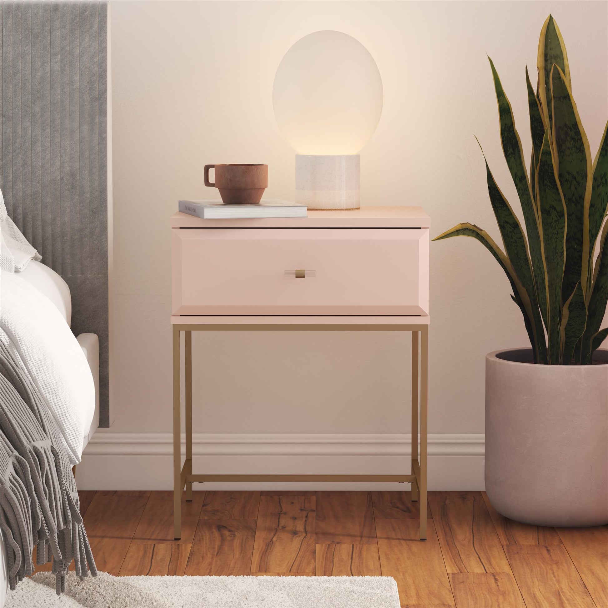Effie Nightstand - Pale Pink