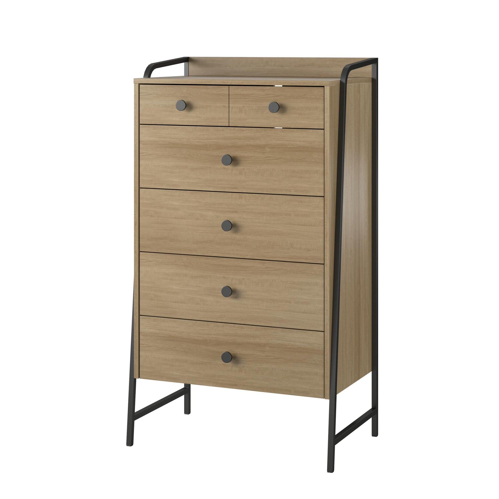 Bushwick Tall 5 Drawer Dresser - Natural