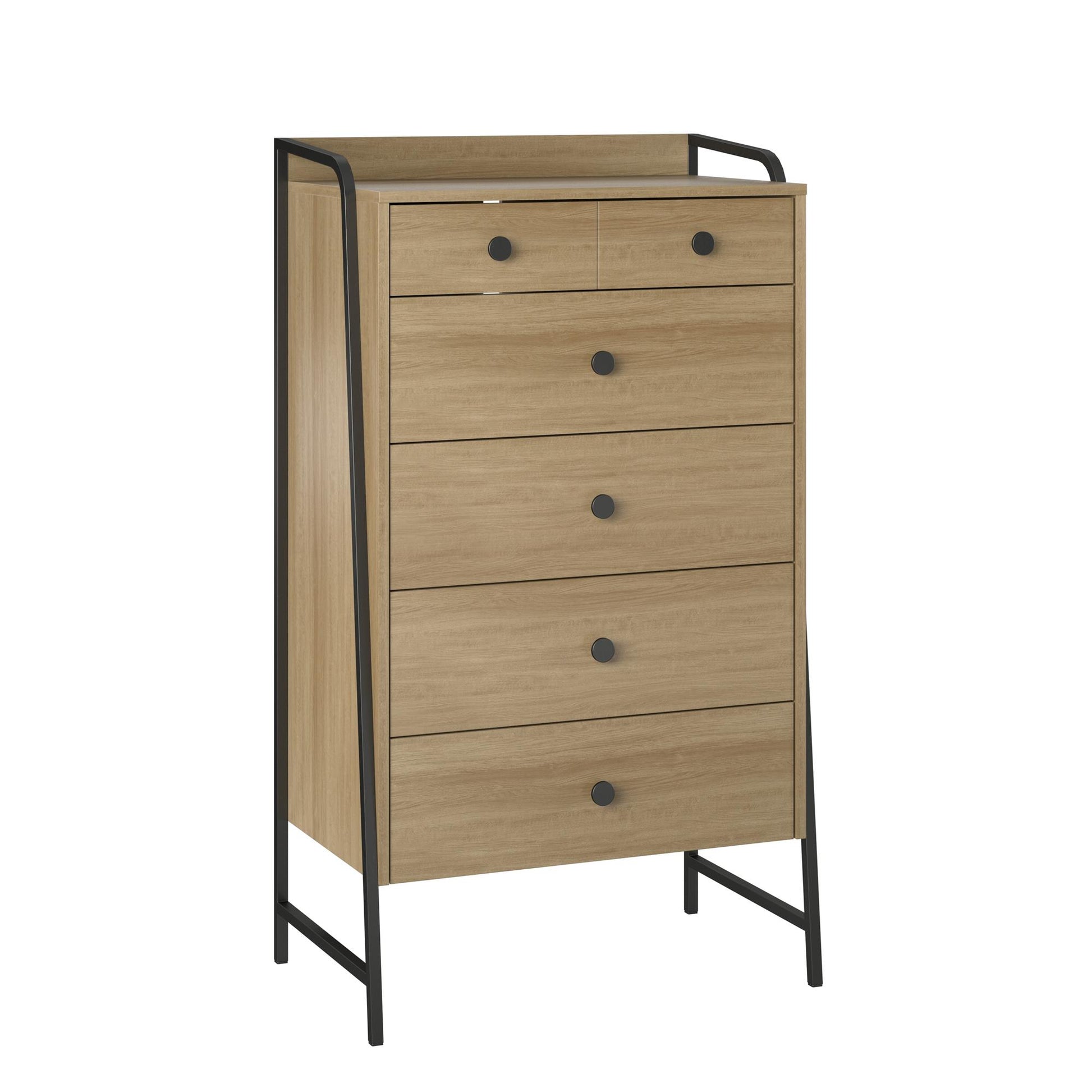 Bushwick Tall 5 Drawer Dresser - Natural