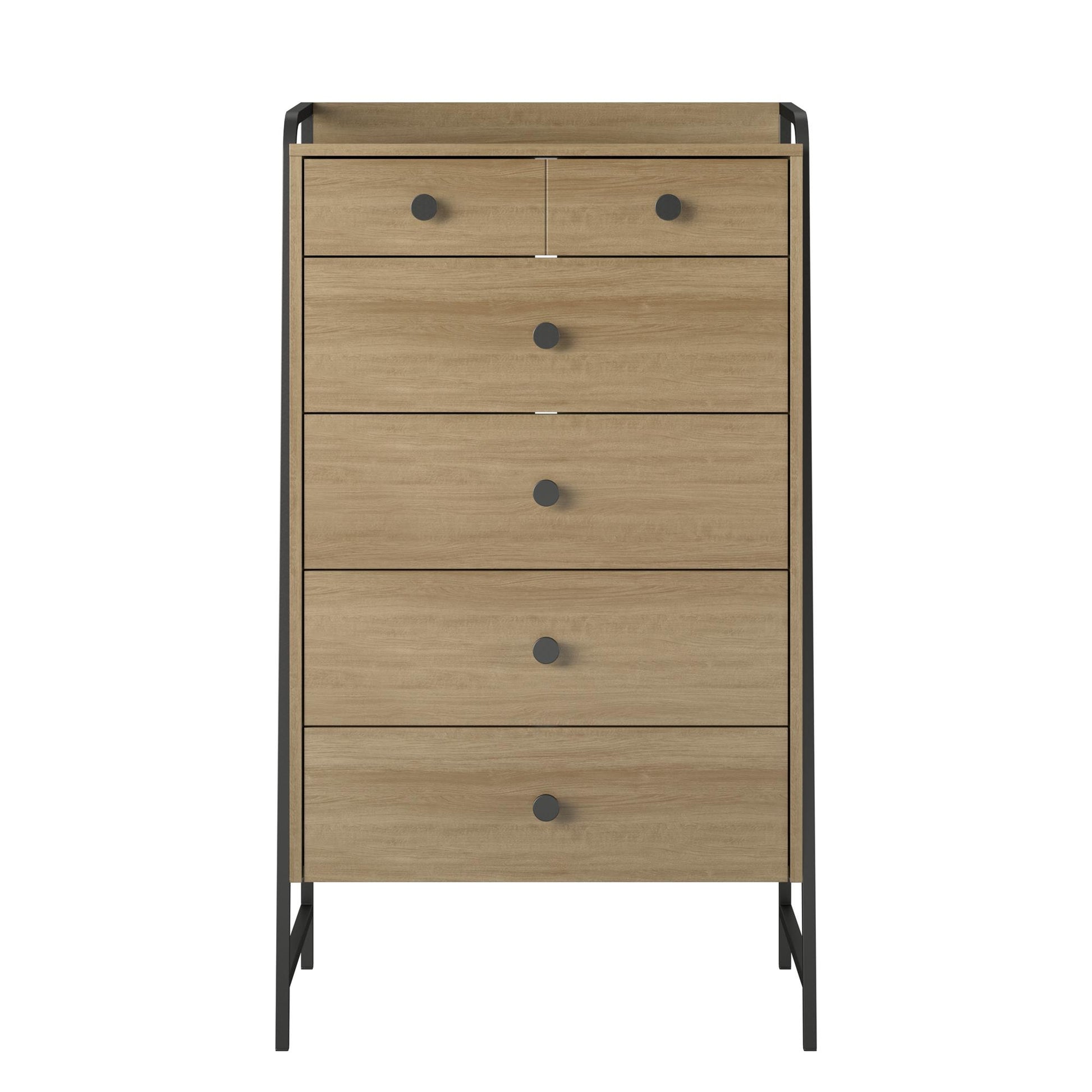 Bushwick Tall 5 Drawer Dresser - Natural