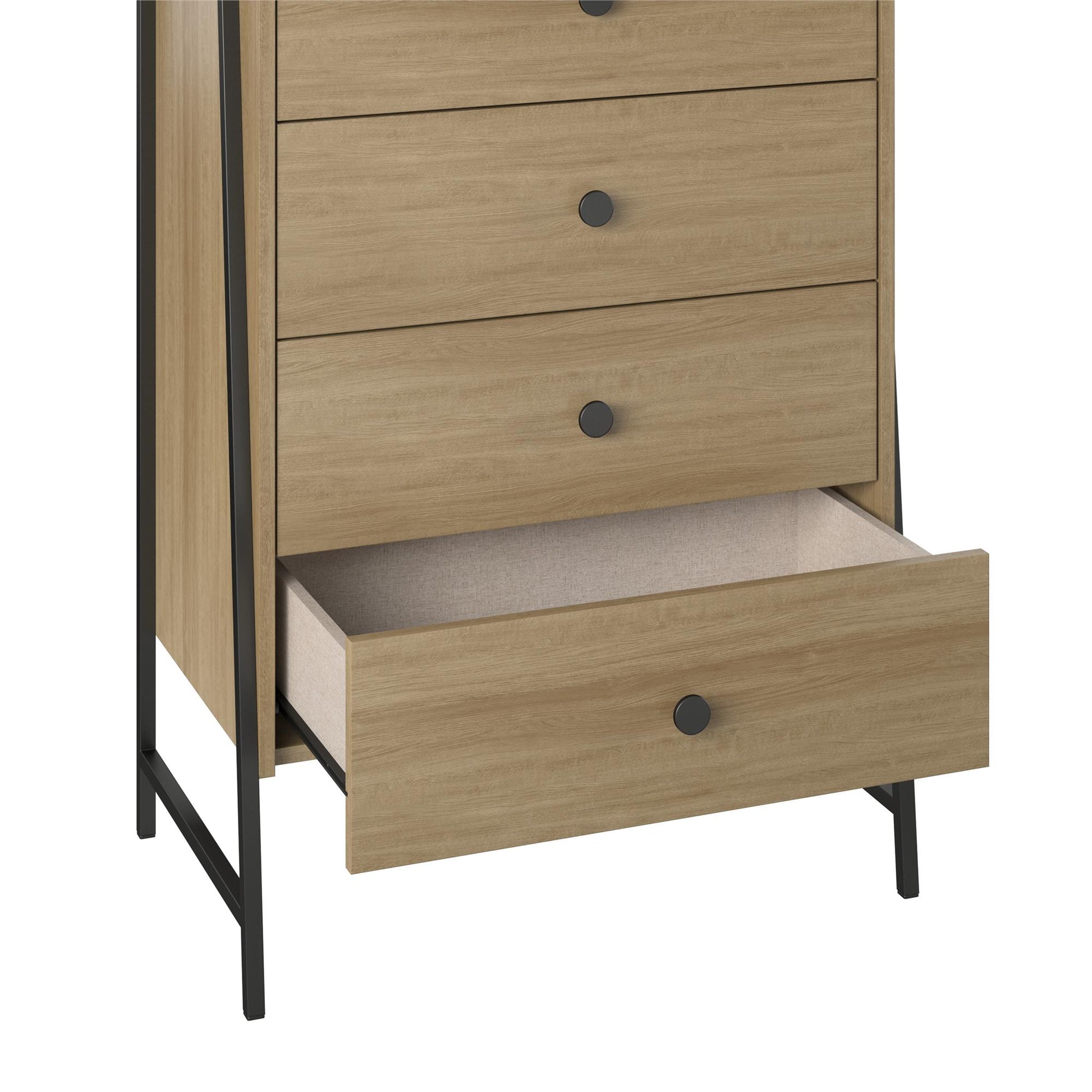 Bushwick Tall 5 Drawer Dresser - Natural