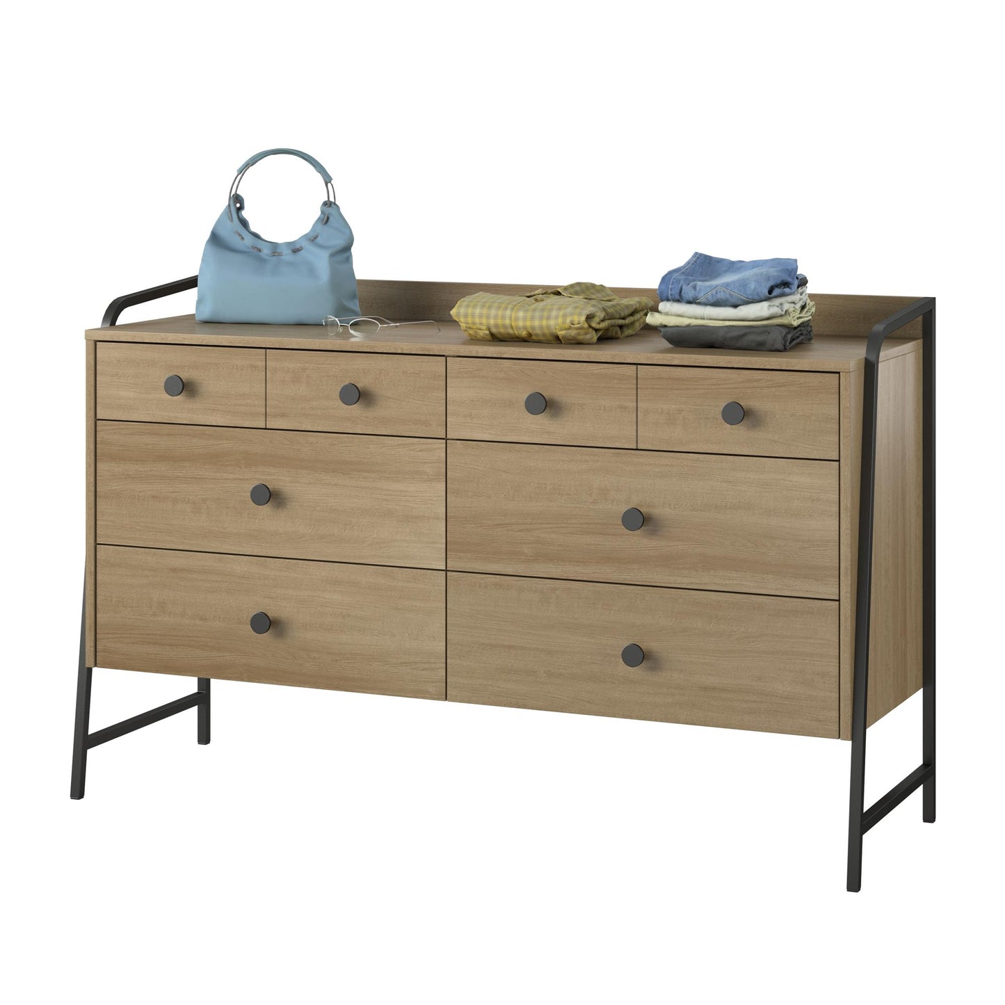 Bushwick Wide 6 Drawer Dresser - Natural