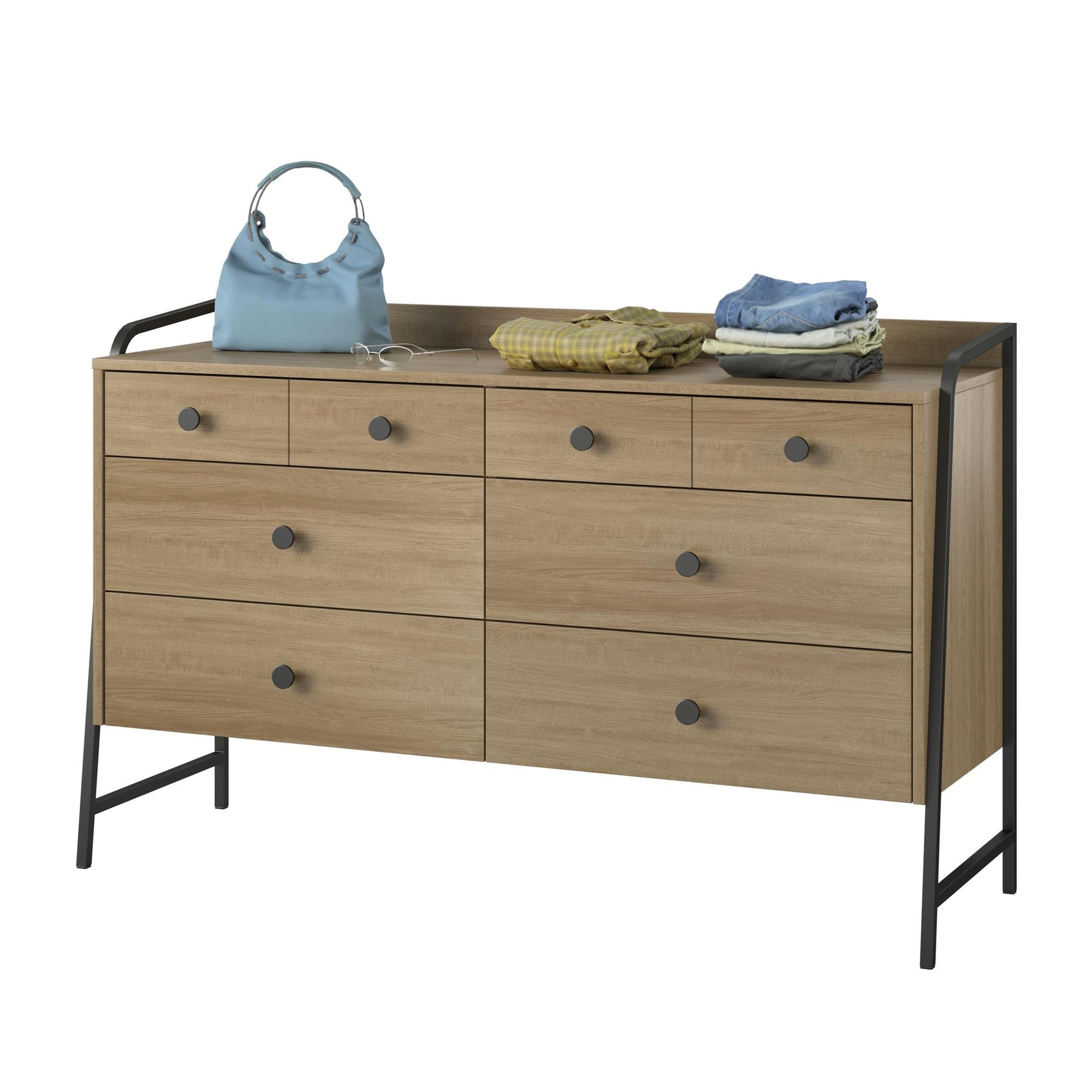 Bushwick Wide 6 Drawer Dresser - Natural