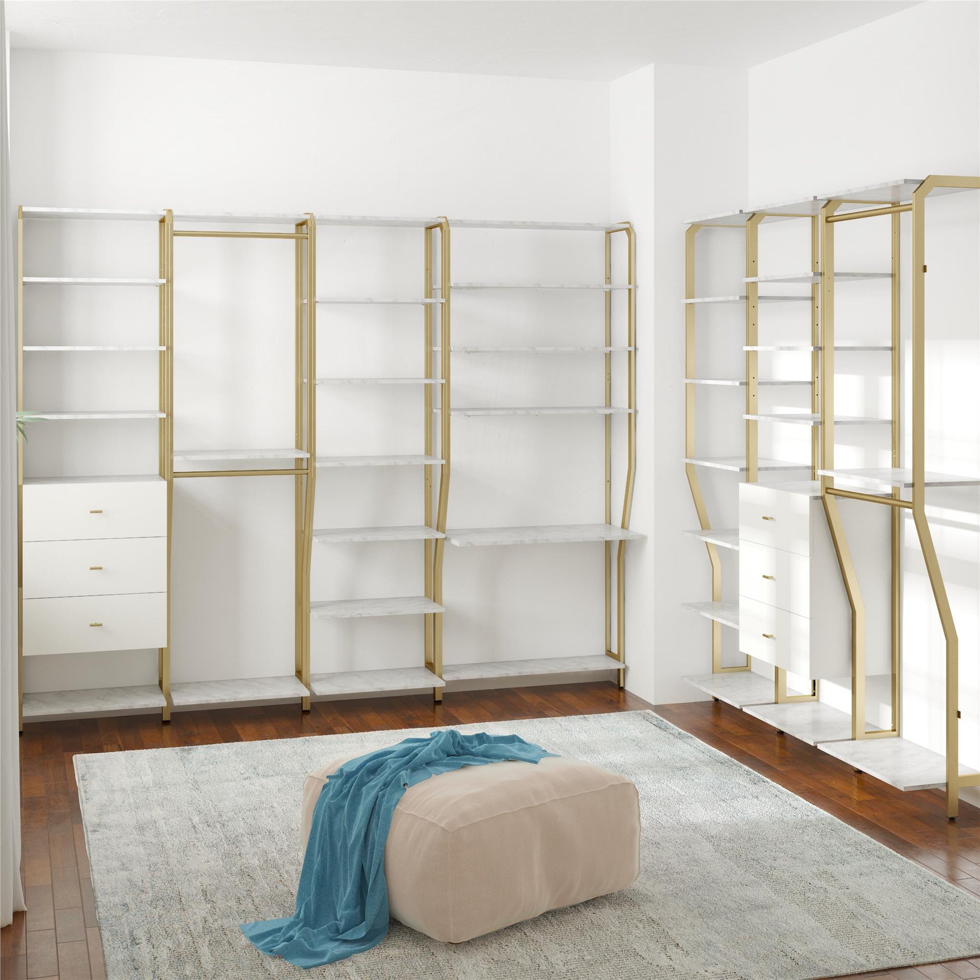 Gwyneth Closet - 3 Drawers - White marble