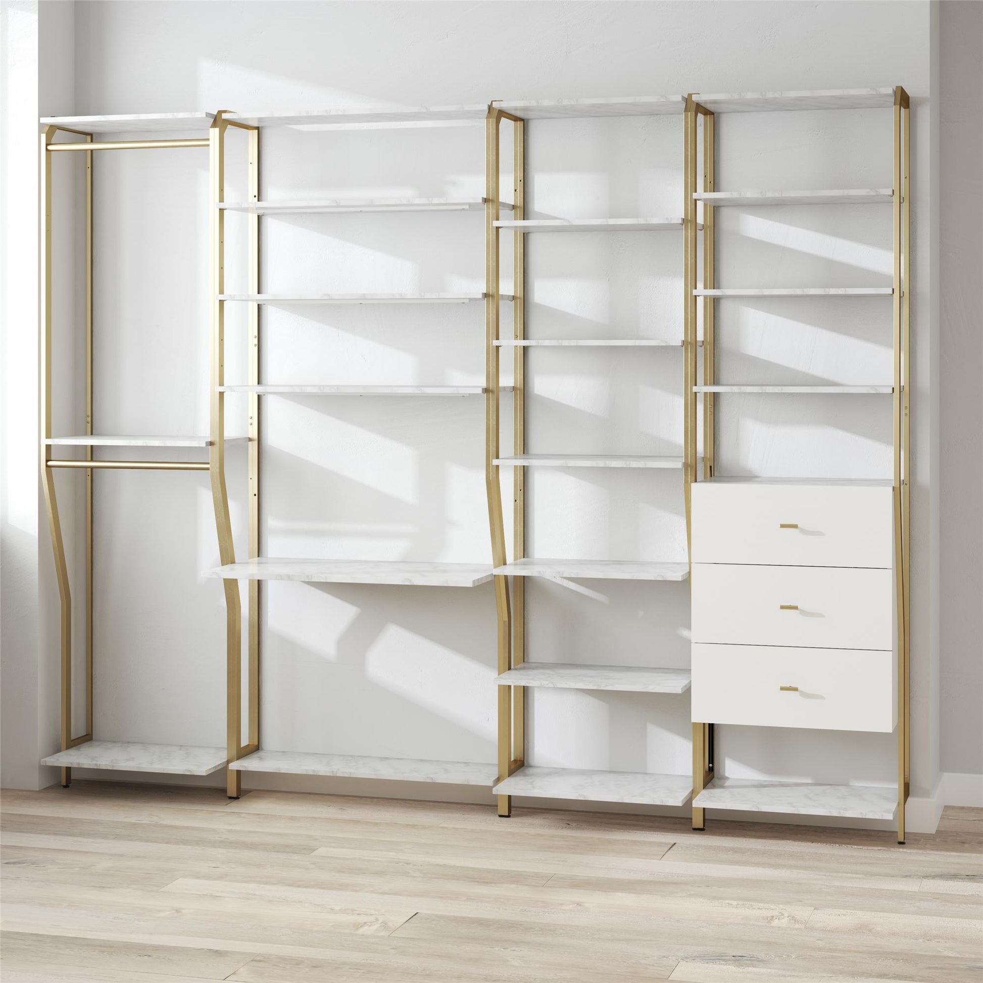 Gwyneth Closet - 3 Drawers - White marble