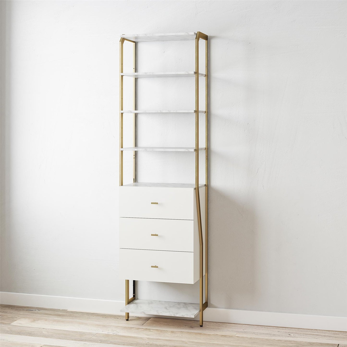 Gwyneth Closet - 3 Drawers - White marble