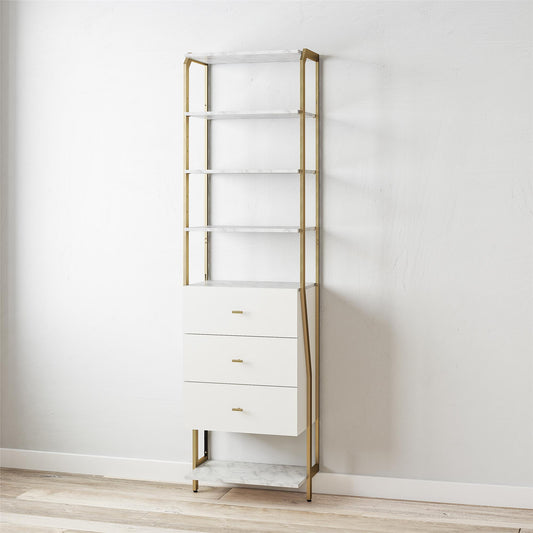Gwyneth Closet - 3 Drawers - White marble