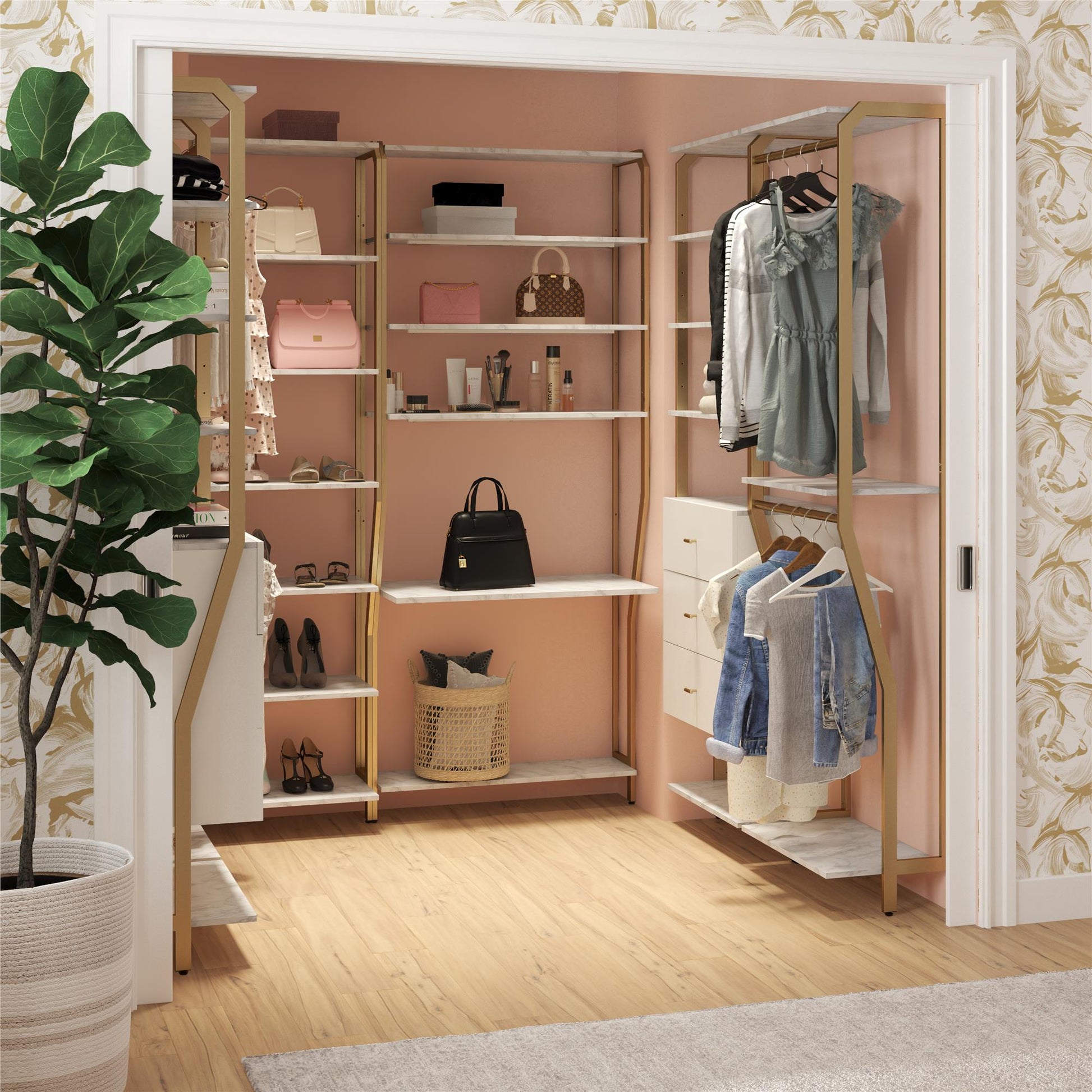 Gwyneth Closet - 3 Drawers - White marble