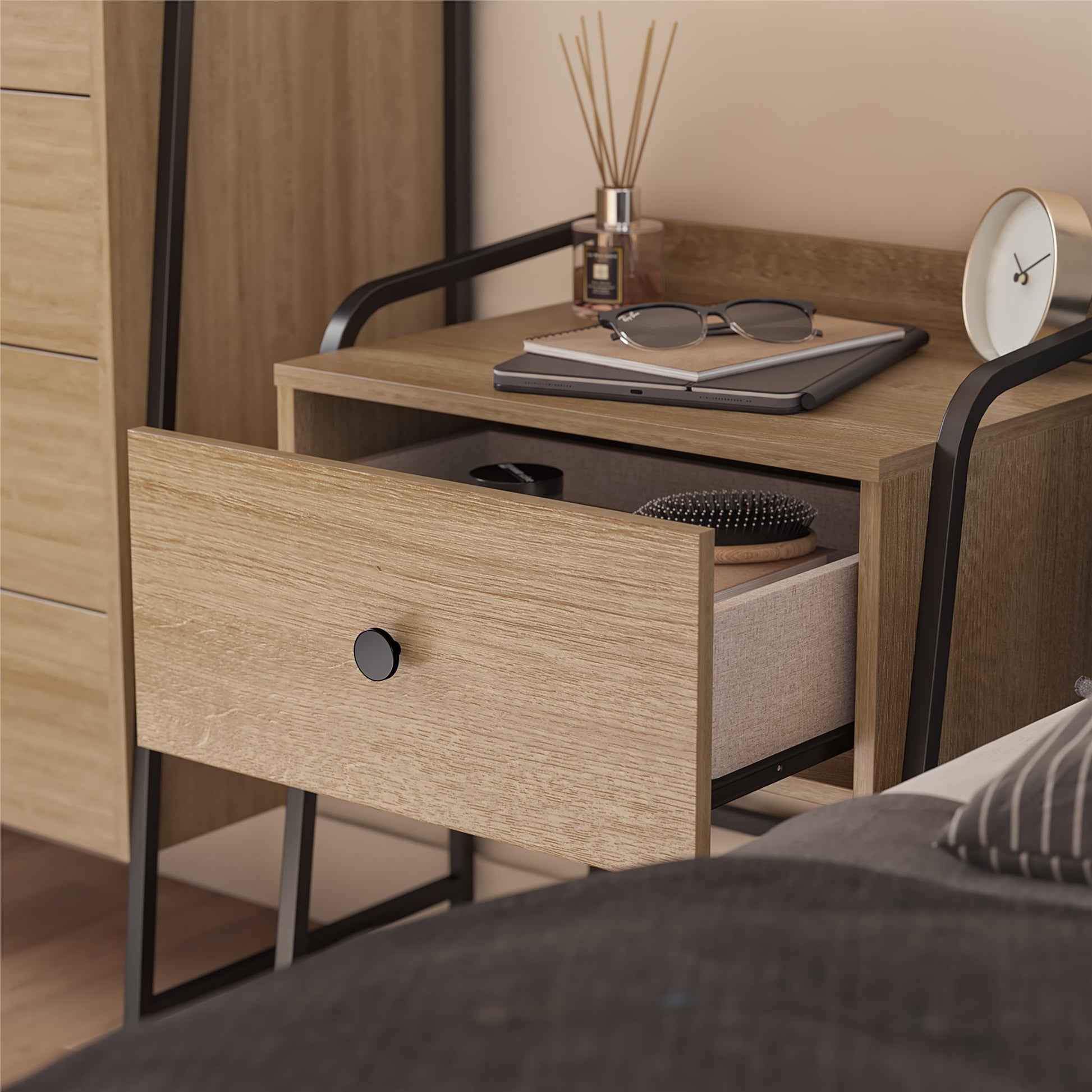 Bushwick Nightstand with Drawer - Natural