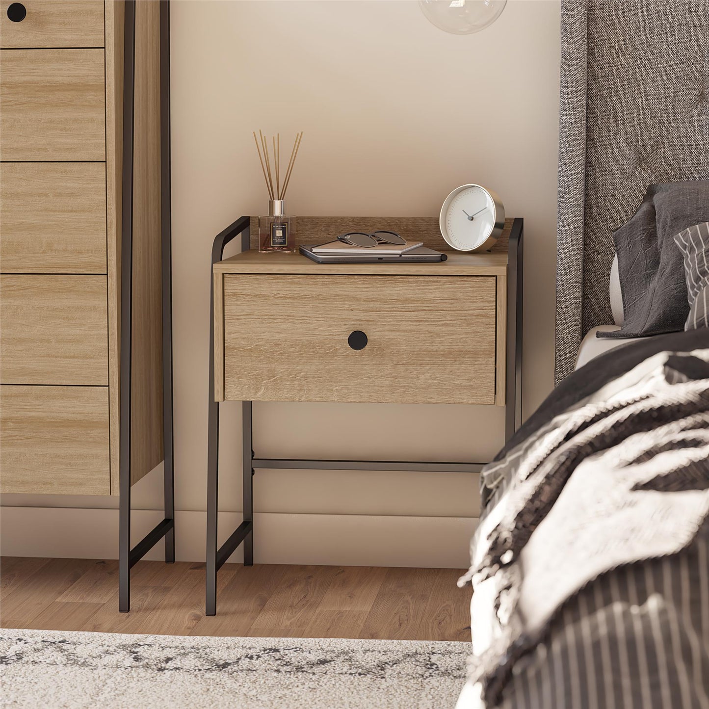 Bushwick Nightstand with Drawer - Natural