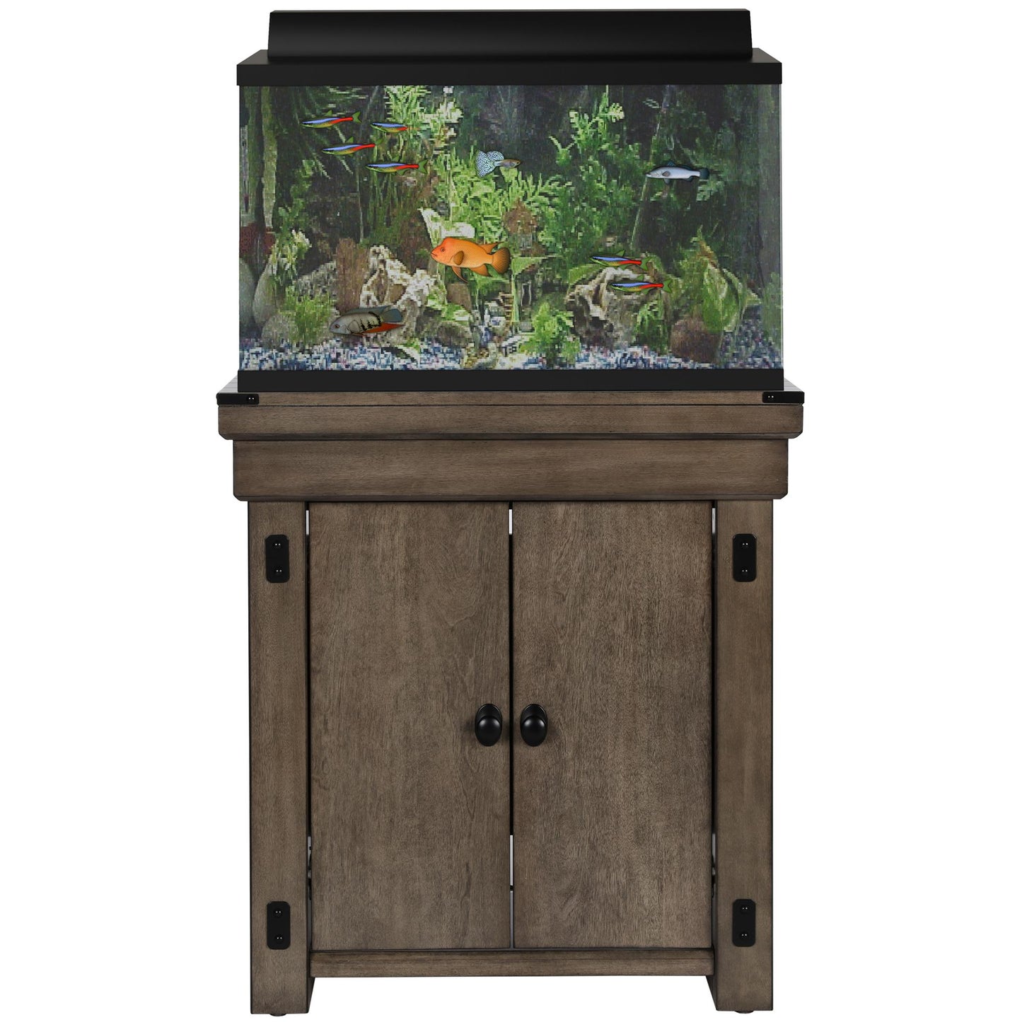 Wildwood 20 Gallon Aquarium Stand with 2 Doors and 2 Shelves - Rustic Gray