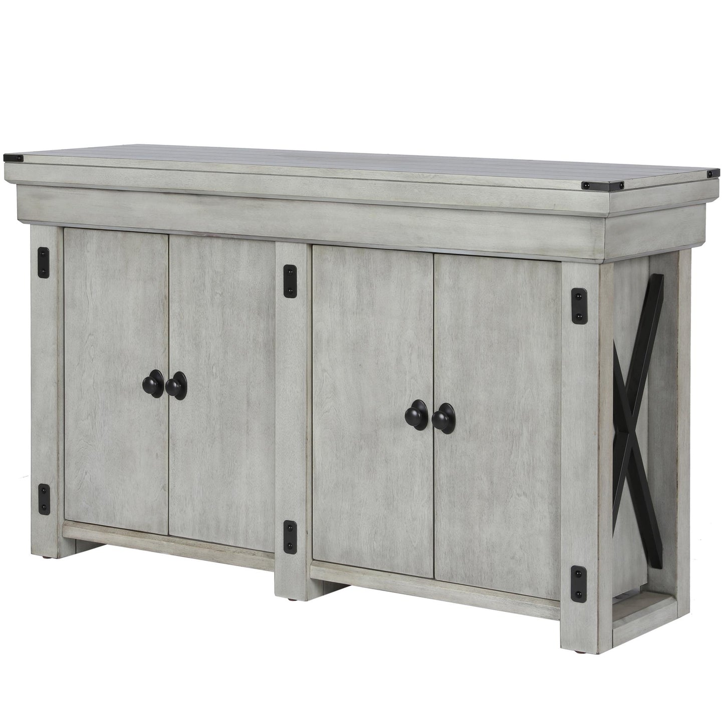 Wildwood 55 Gallon Aquarium Stand with 4 Doors and 4 Shelves - Rustic White