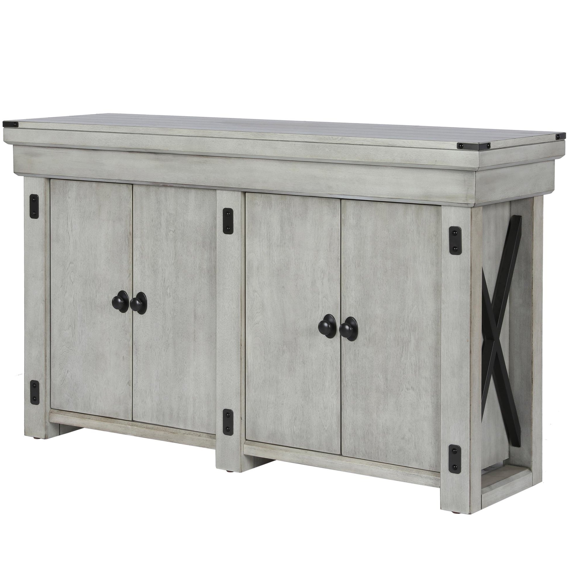 Wildwood 55 Gallon Aquarium Stand with 4 Doors and 4 Shelves - Rustic White