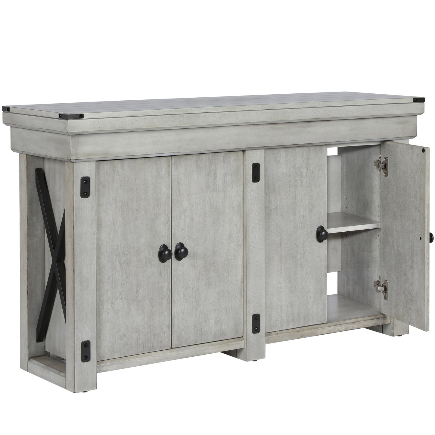 Wildwood 55 Gallon Aquarium Stand with 4 Doors and 4 Shelves - Rustic White
