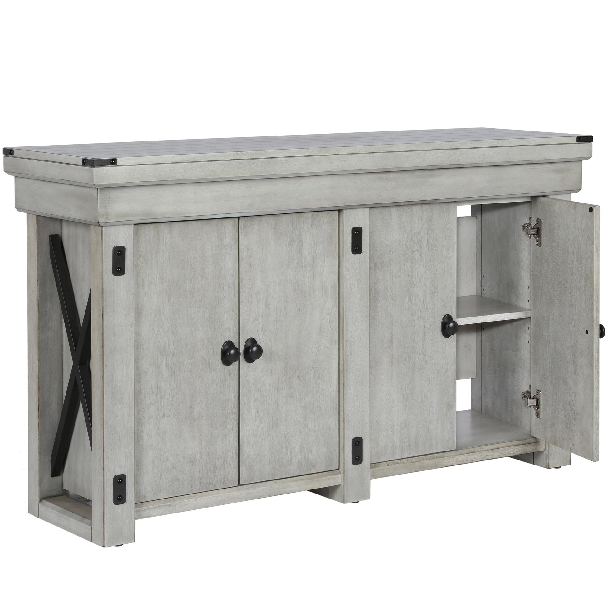 Wildwood 55 Gallon Aquarium Stand with 4 Doors and 4 Shelves - Rustic White
