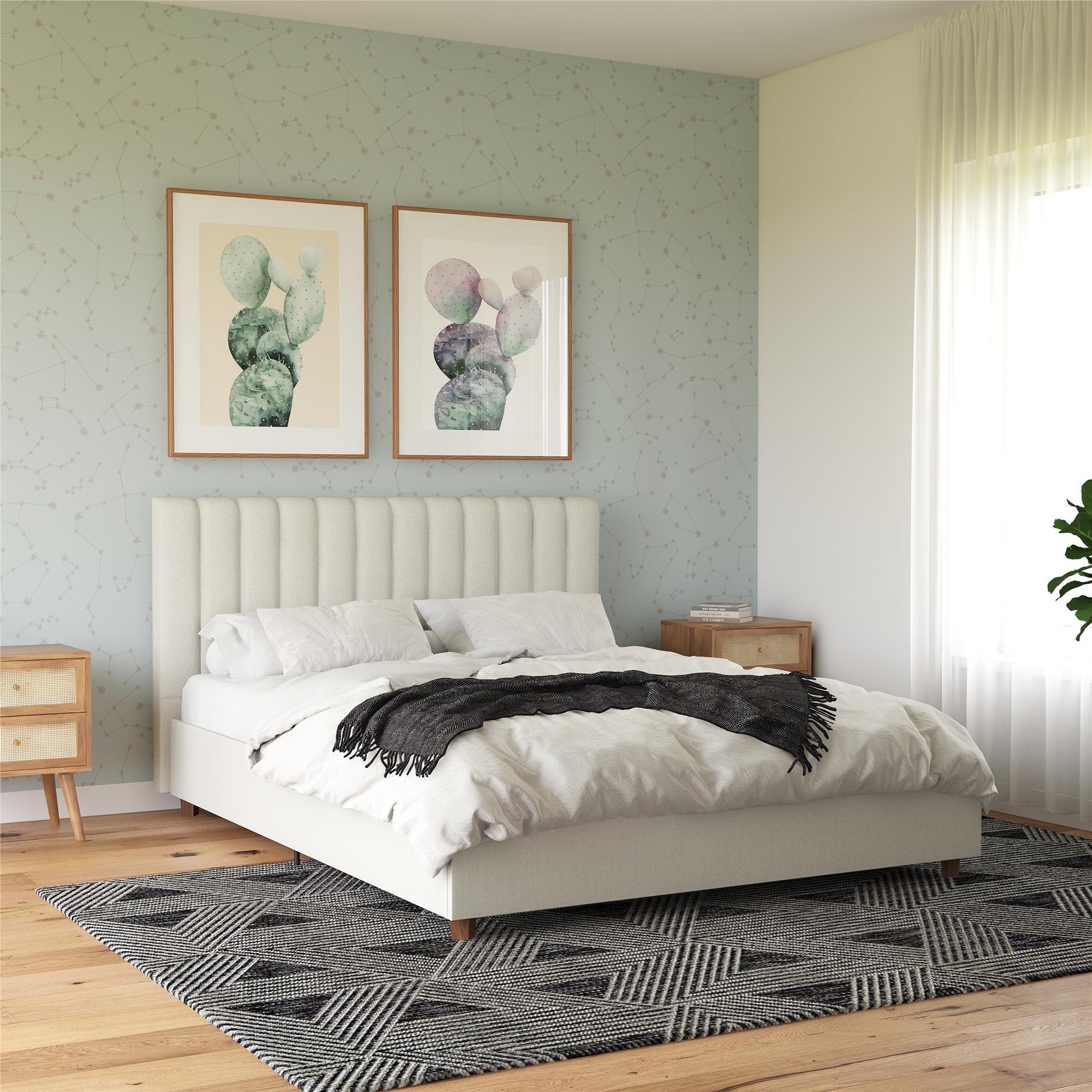 Brittany Upholstered Bed - Gray - Queen