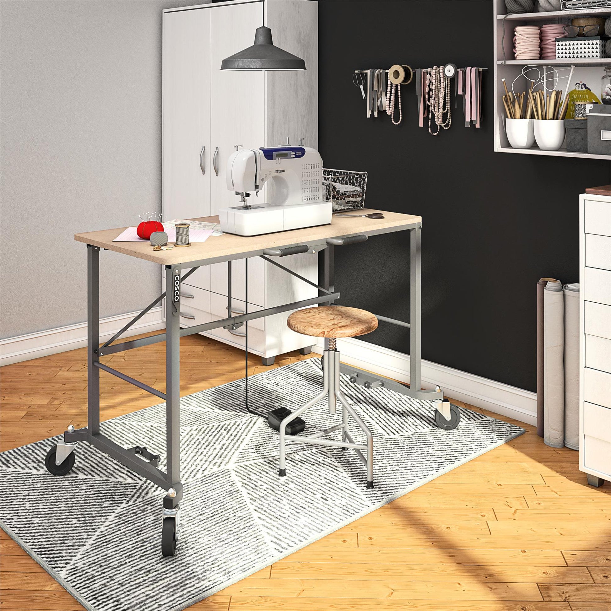 Smartfold Portable Folding Work Desk with 350 lb Weight Capacity - Tan