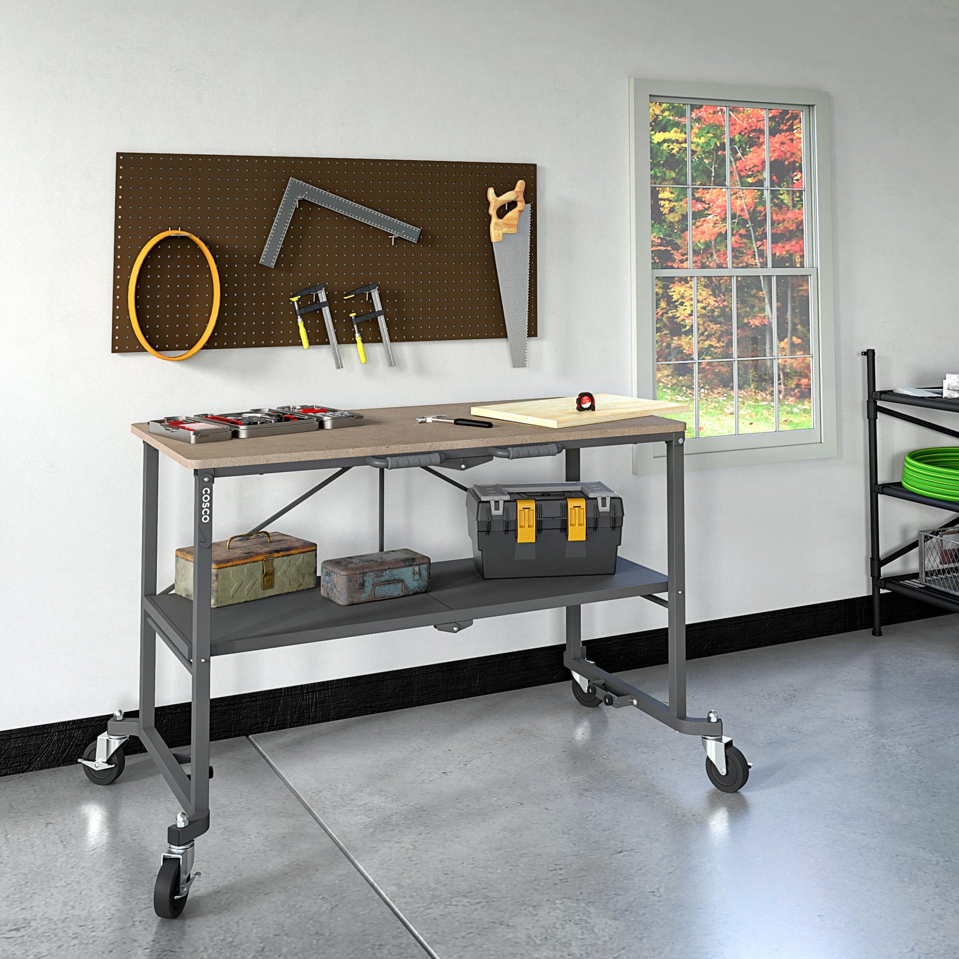 SmartFold Portable Workbench Folding Utility Table - Dark Gray