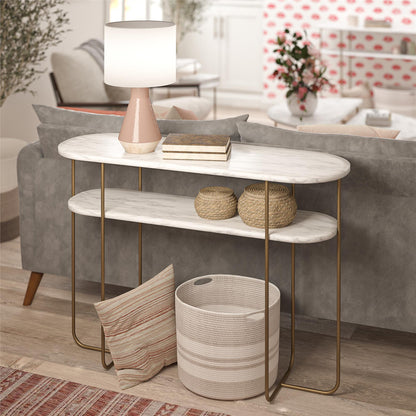 Athena Console Table - White marble