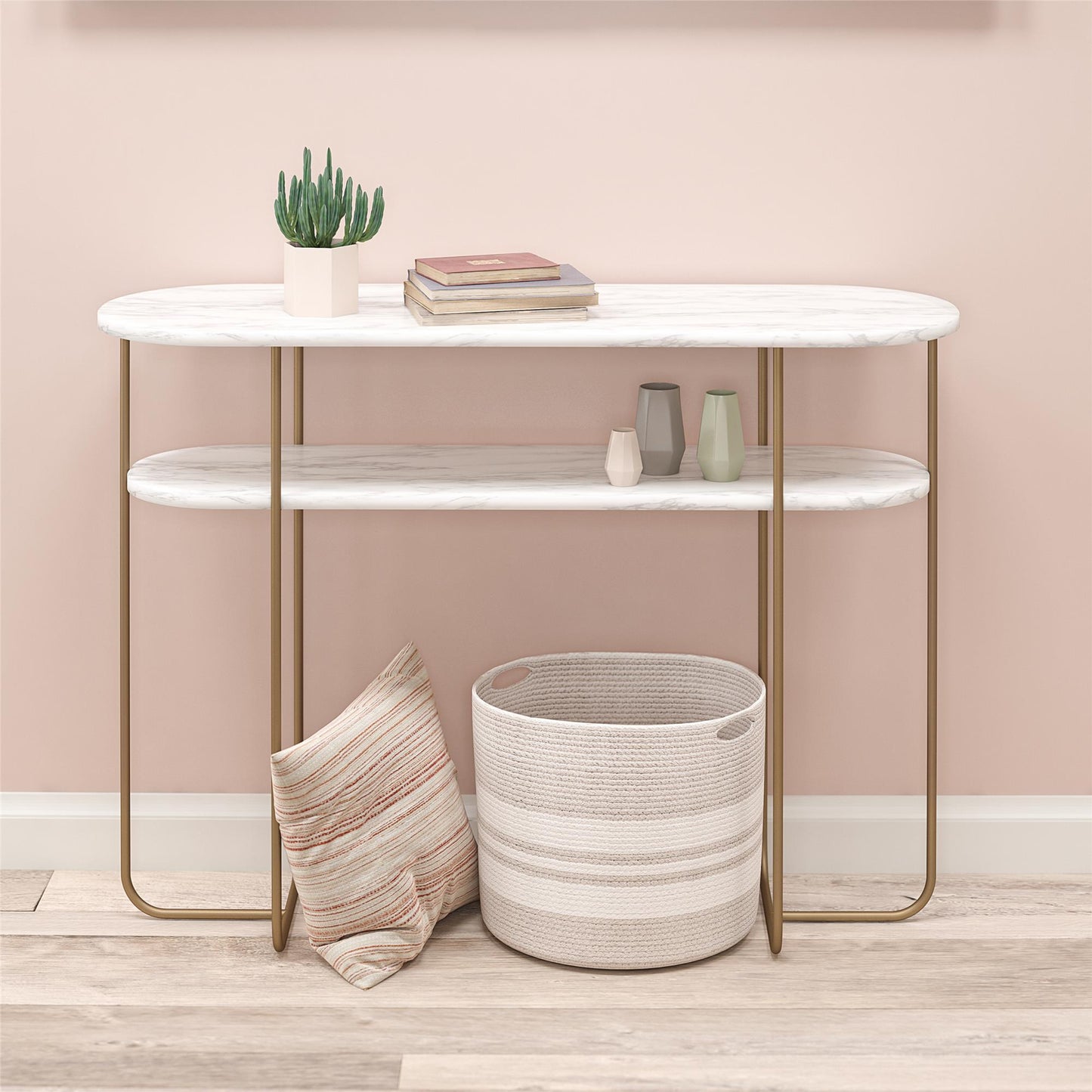 Athena Console Table - White marble