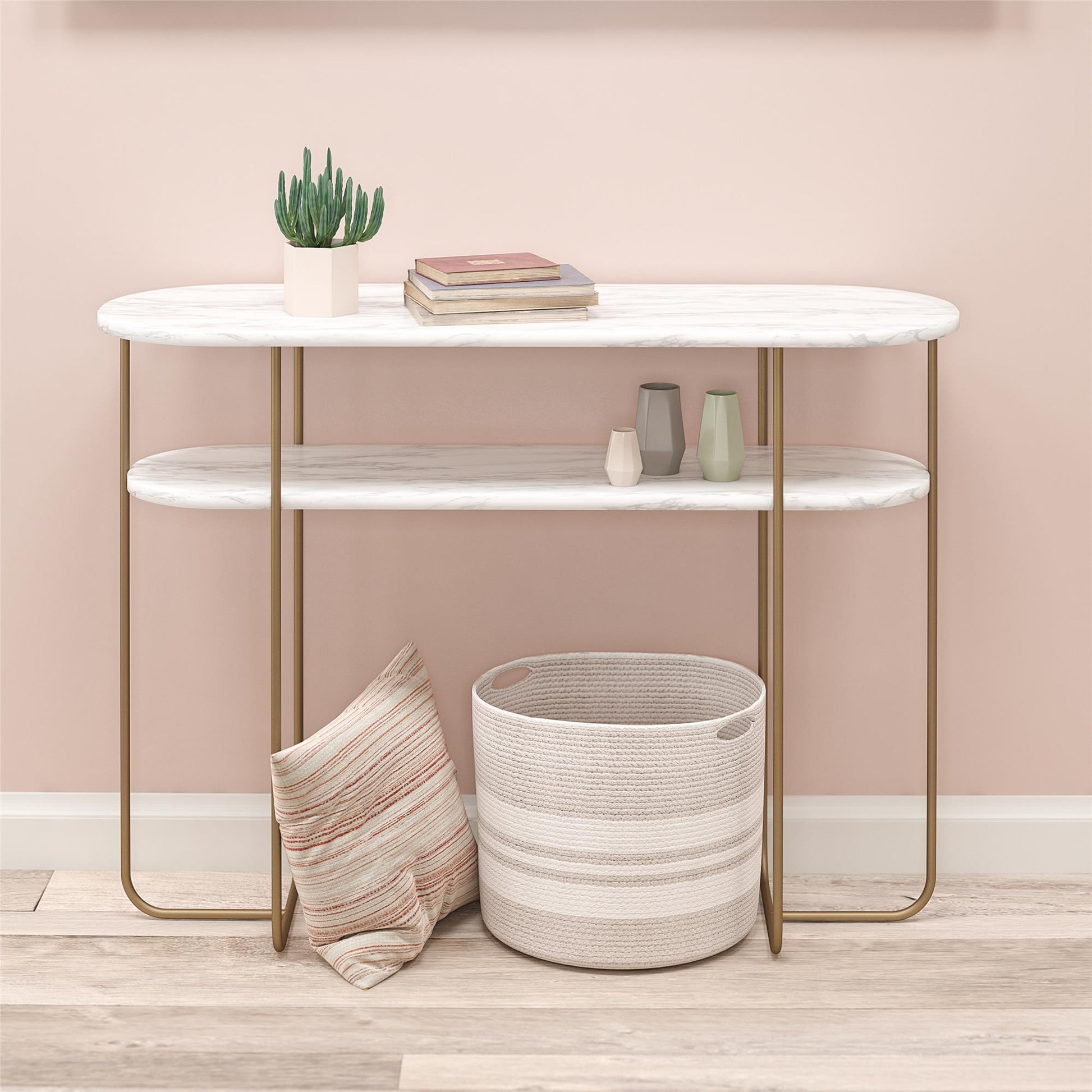 Athena Console Table - White marble