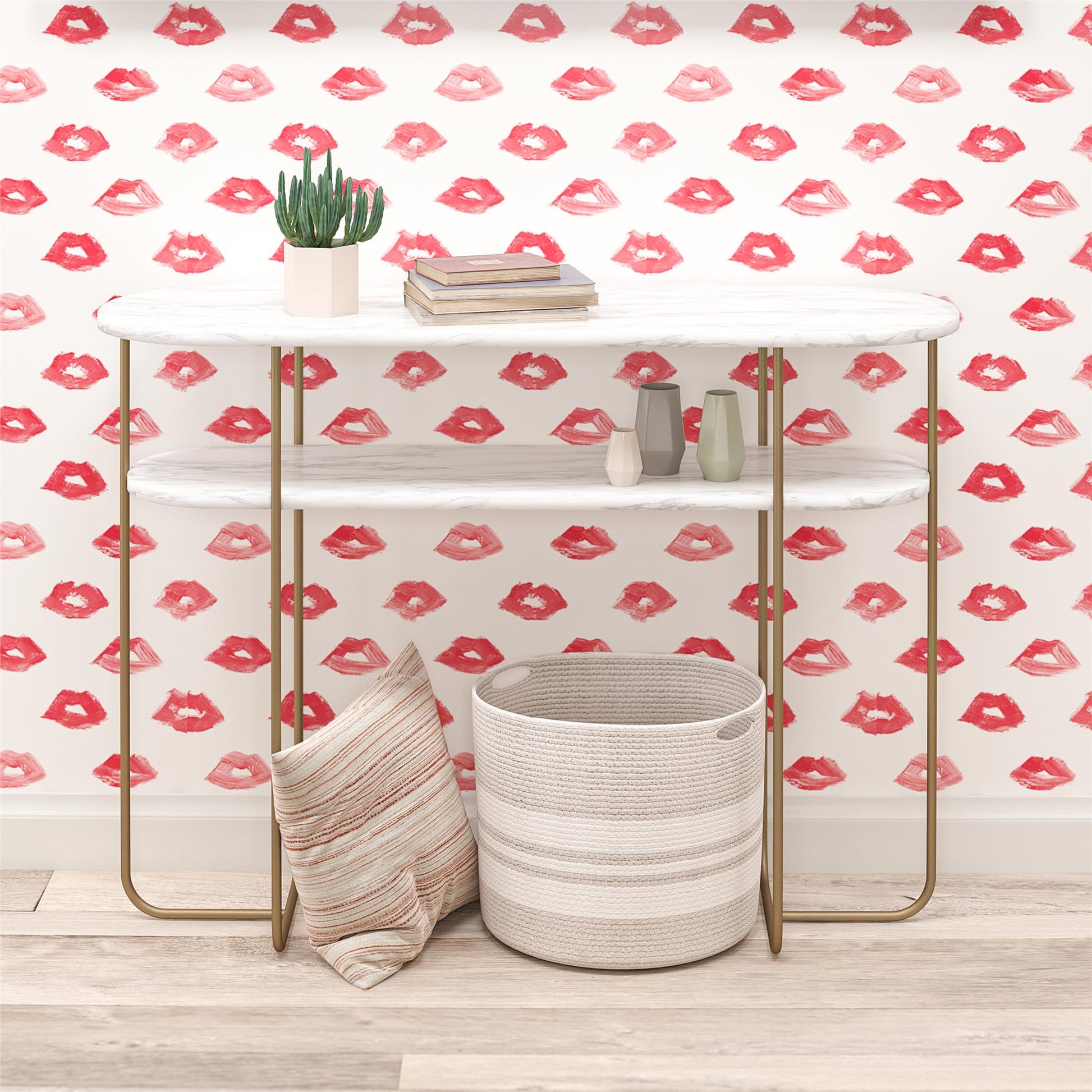 Athena Console Table - White marble