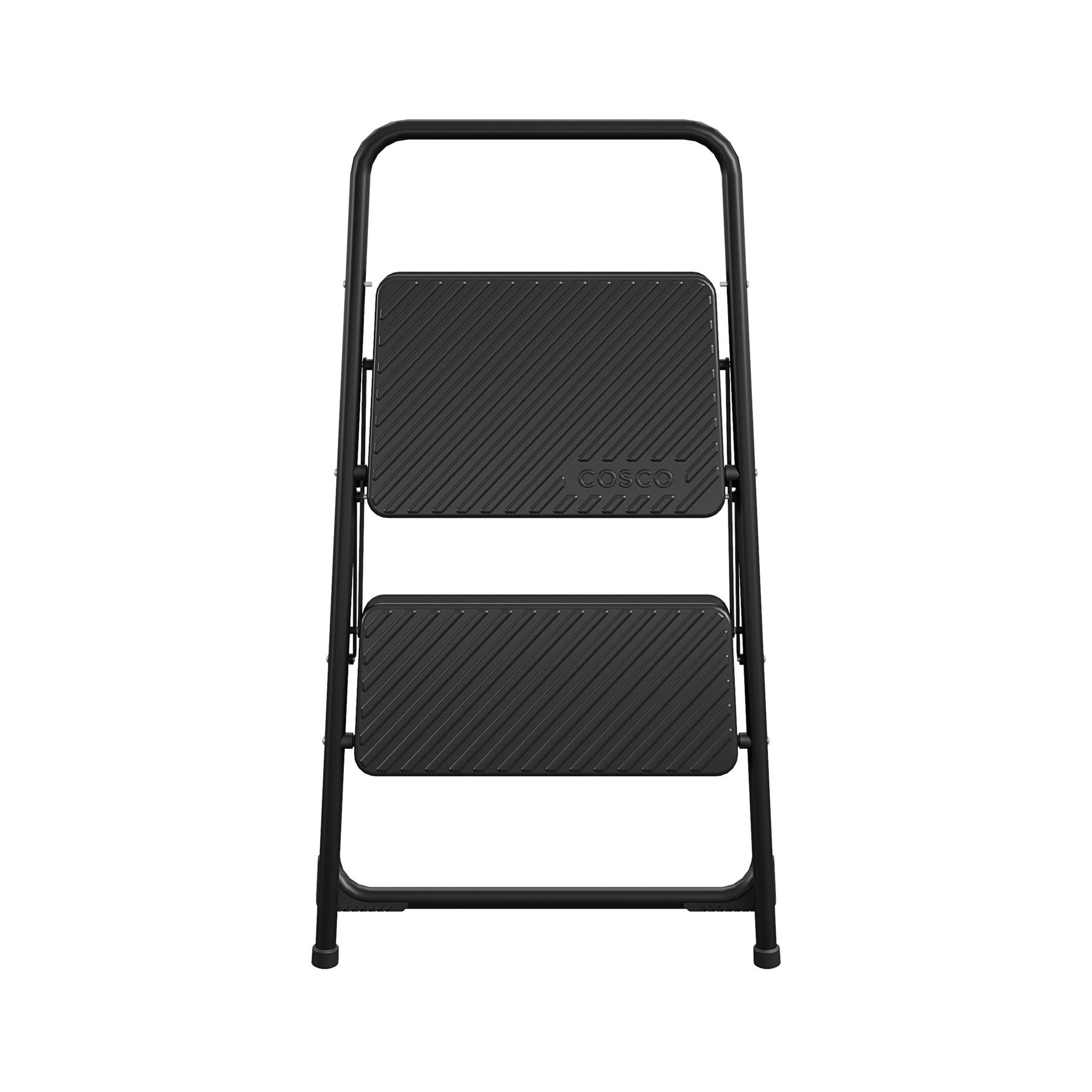 2 Step Lightweight Slip Resistant Folding Step Stool - Black - 1-Pack