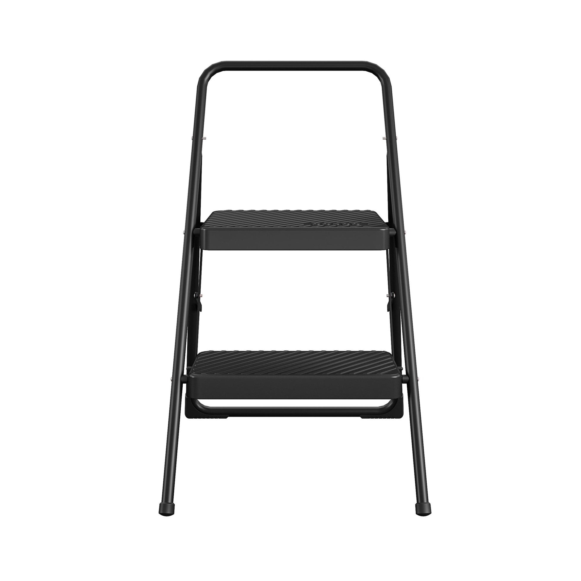 2 Step Lightweight Slip Resistant Folding Step Stool - Black - 1-Pack