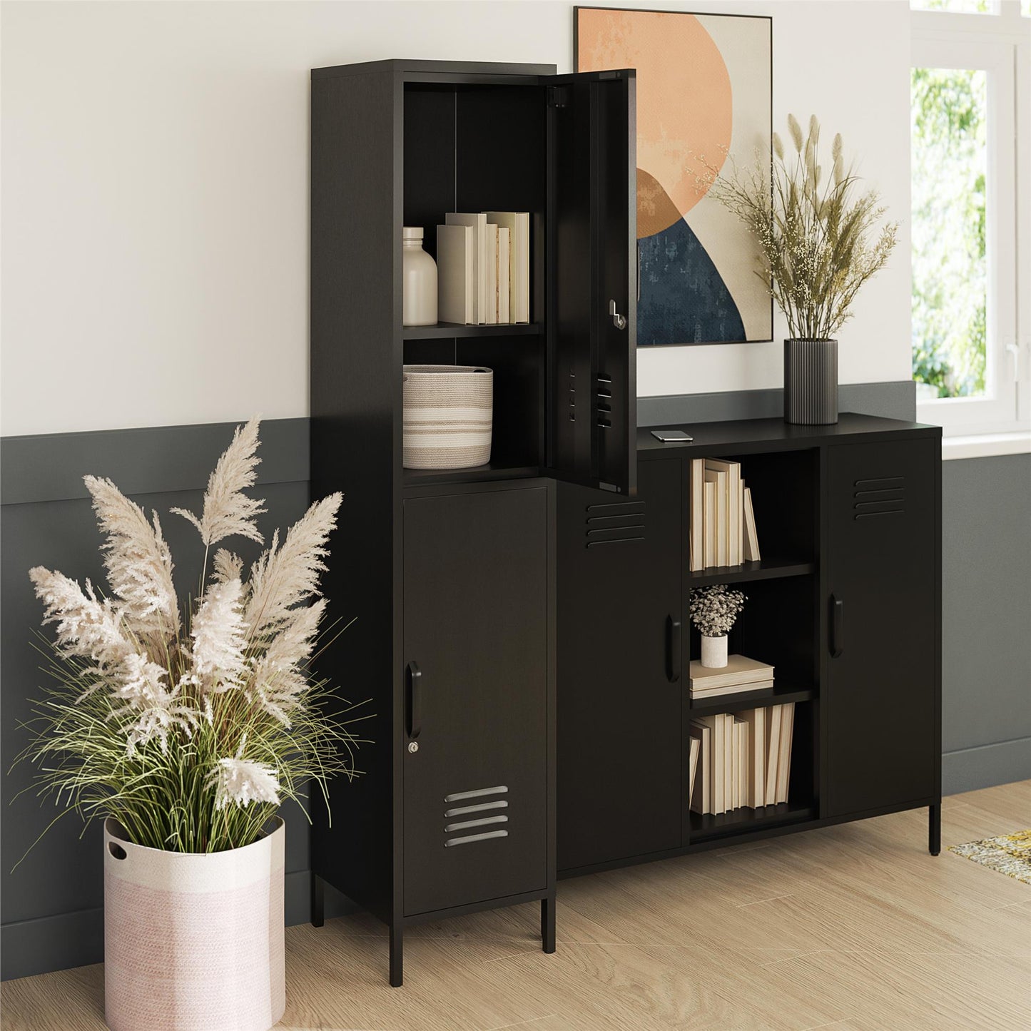 Mission District 2 Door Cabinet - Black