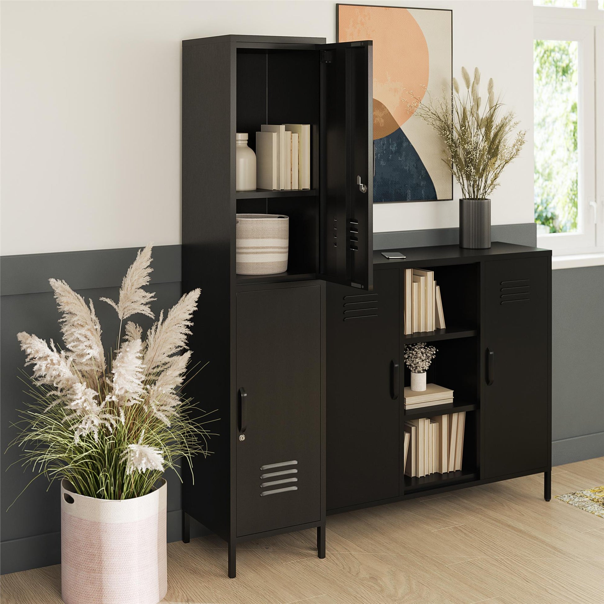 Mission District 2 Door Cabinet - Black