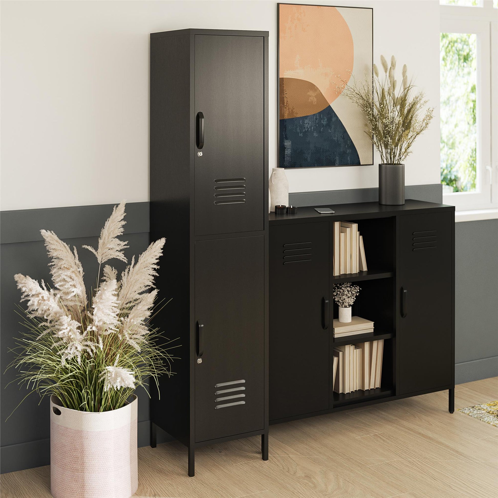 Mission District 2 Door Cabinet - Black