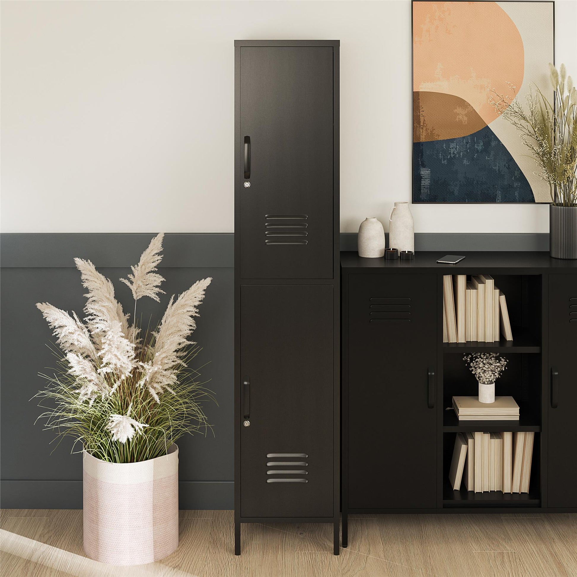 Mission District 2 Door Cabinet - Black