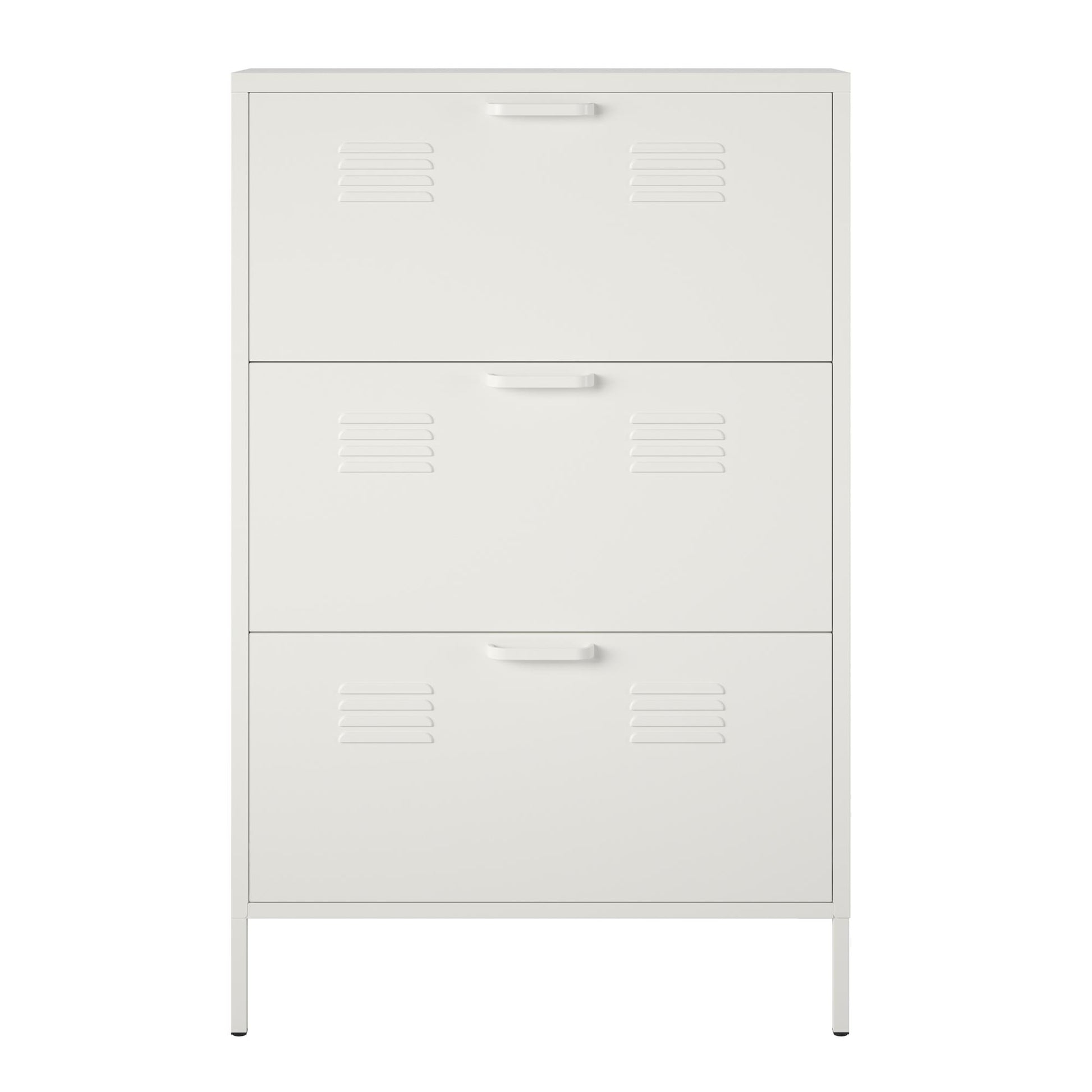 Mission District 3 Door Shoe Storage - White