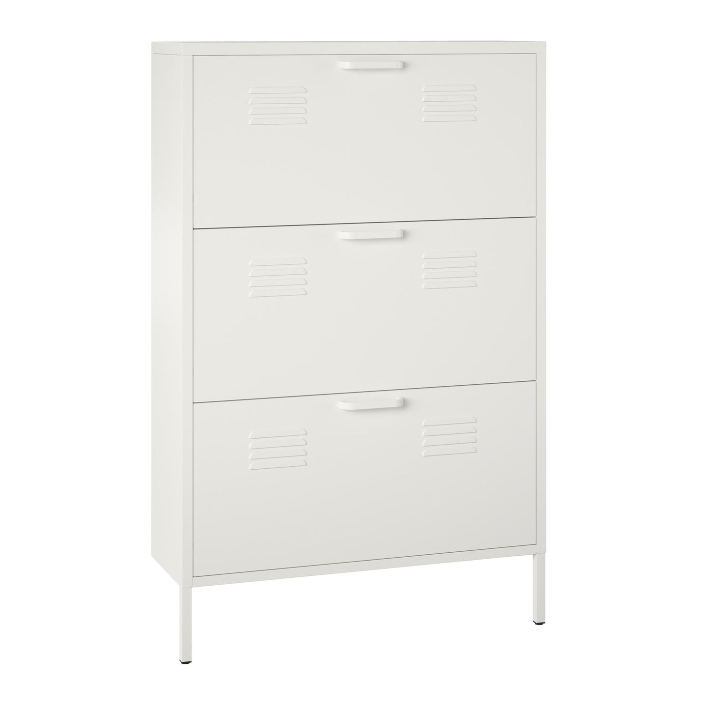 Mission District 3 Door Shoe Storage - White
