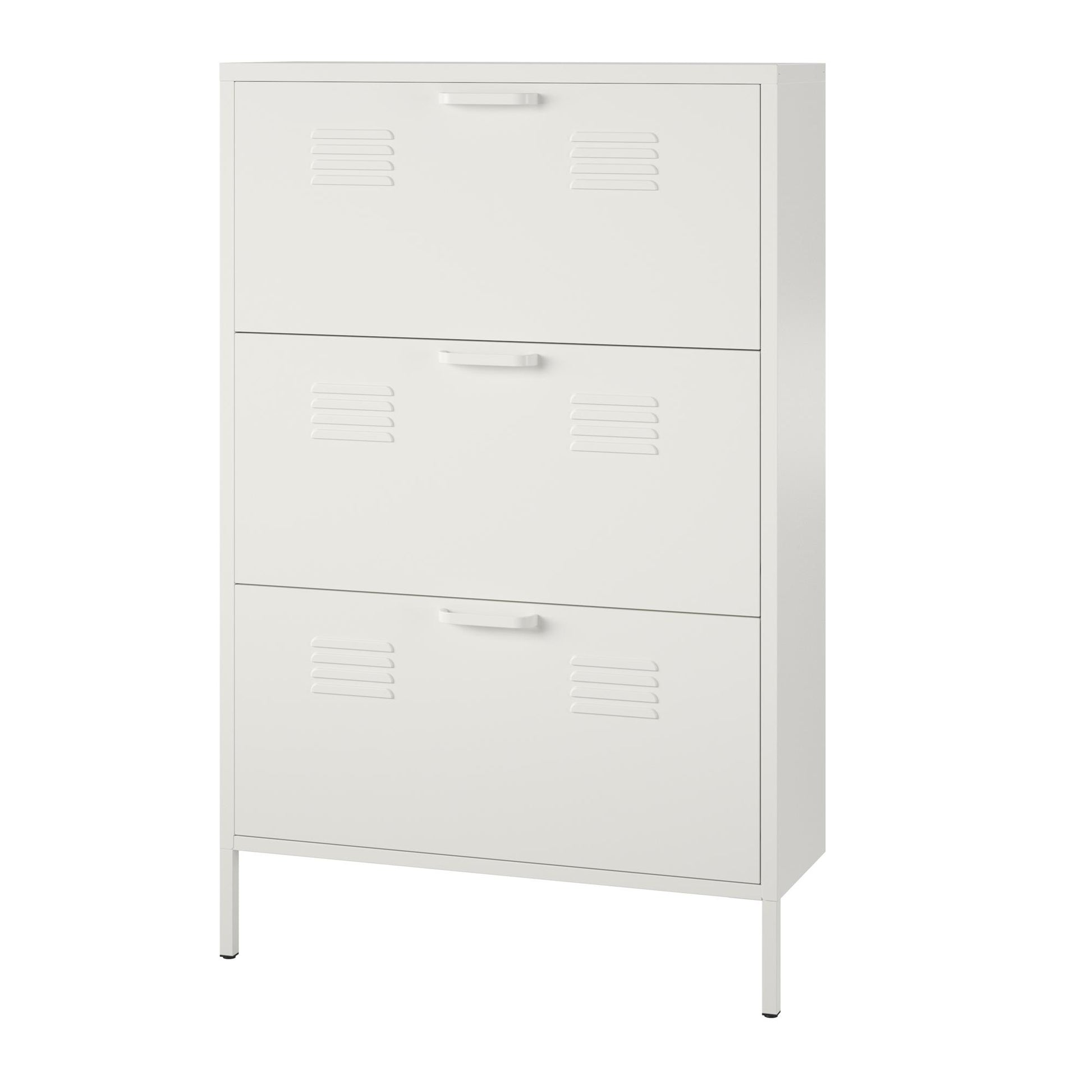 Mission District 3 Door Shoe Storage - White