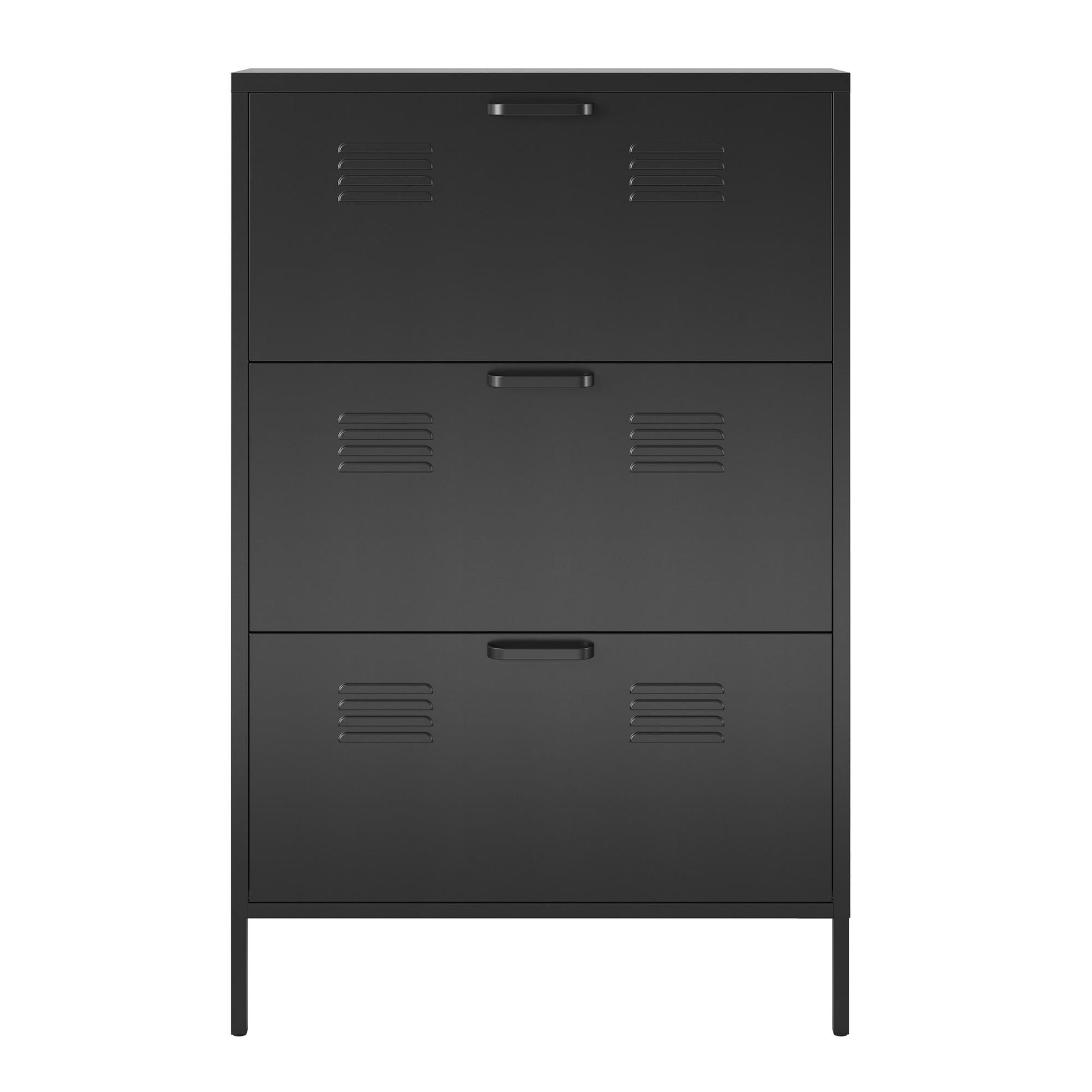 Mission District 3 Door Shoe Storage - Black