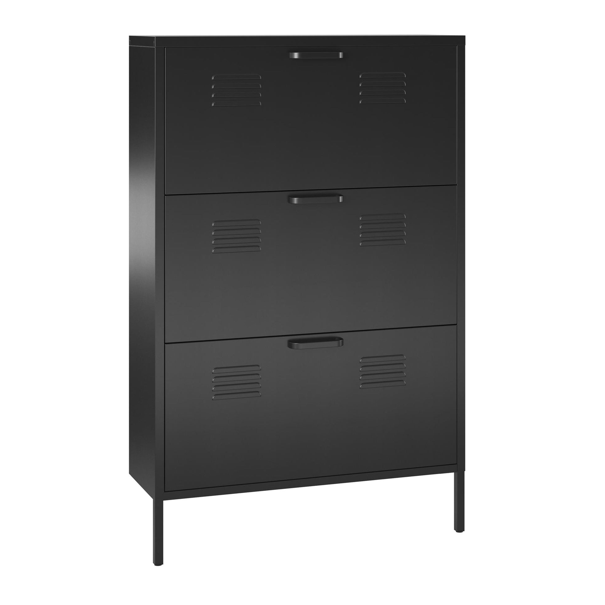 Mission District 3 Door Shoe Storage - Black
